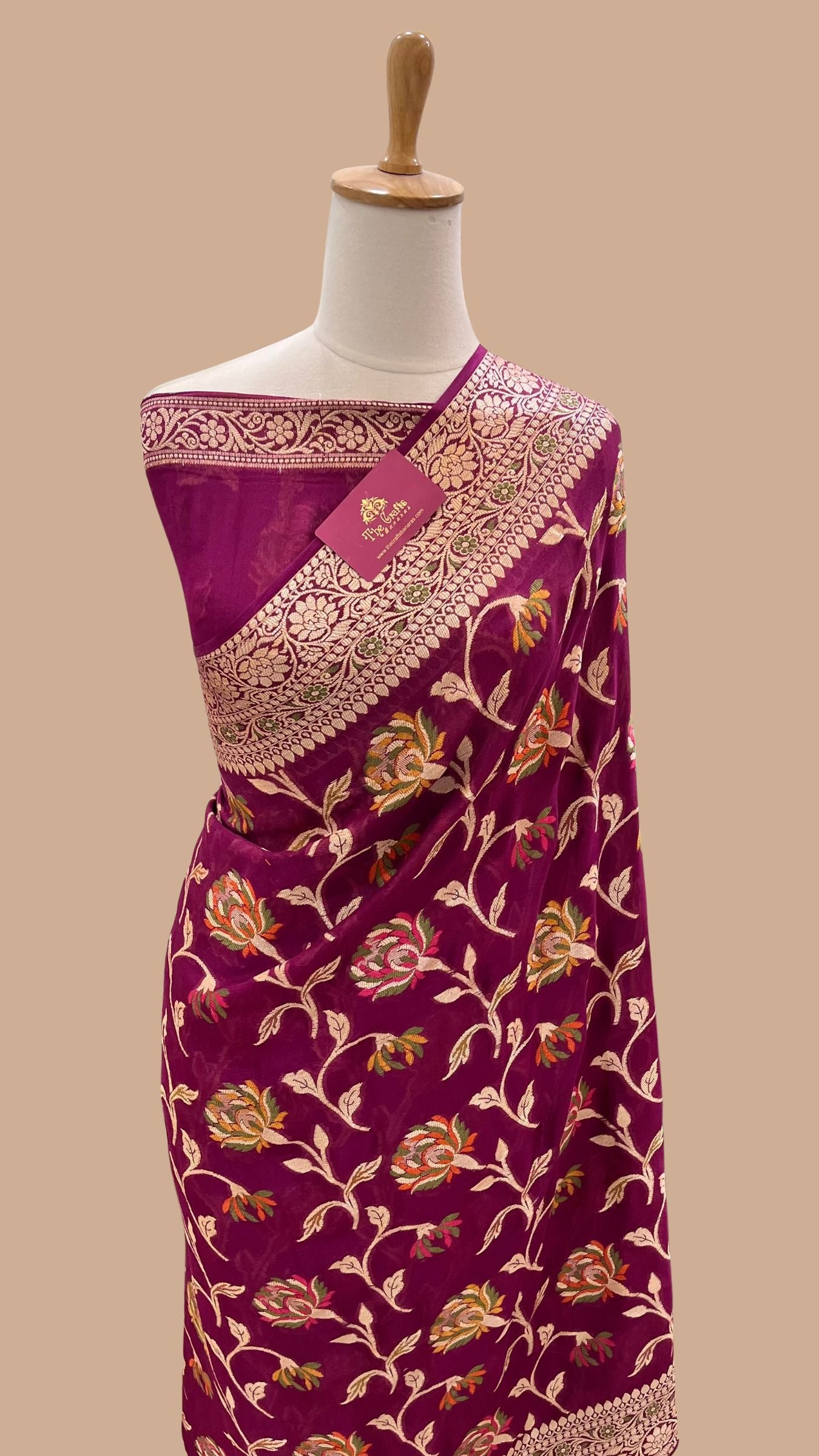 Pure Khaddi Chiffon Banarasi Saree
