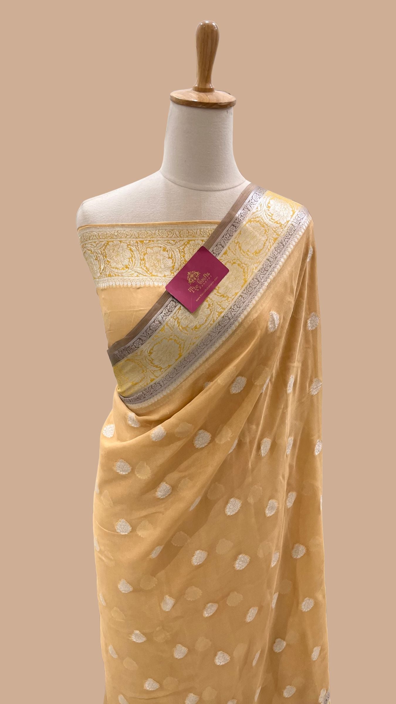 Pure Khaddi Chiffon Banarasi Saree - Multicolored