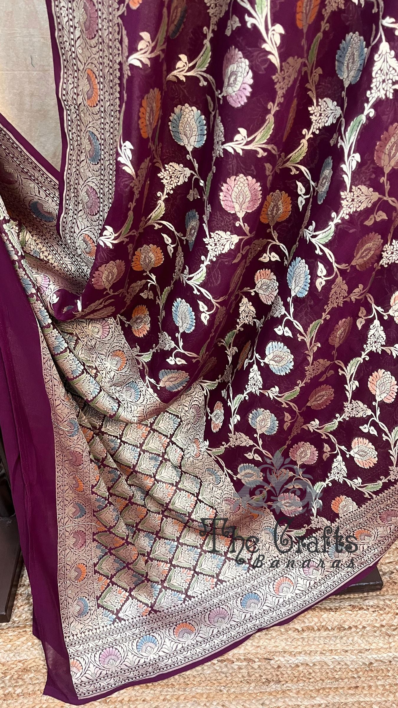 Khaddi Georgette Handloom Banarasi Saree