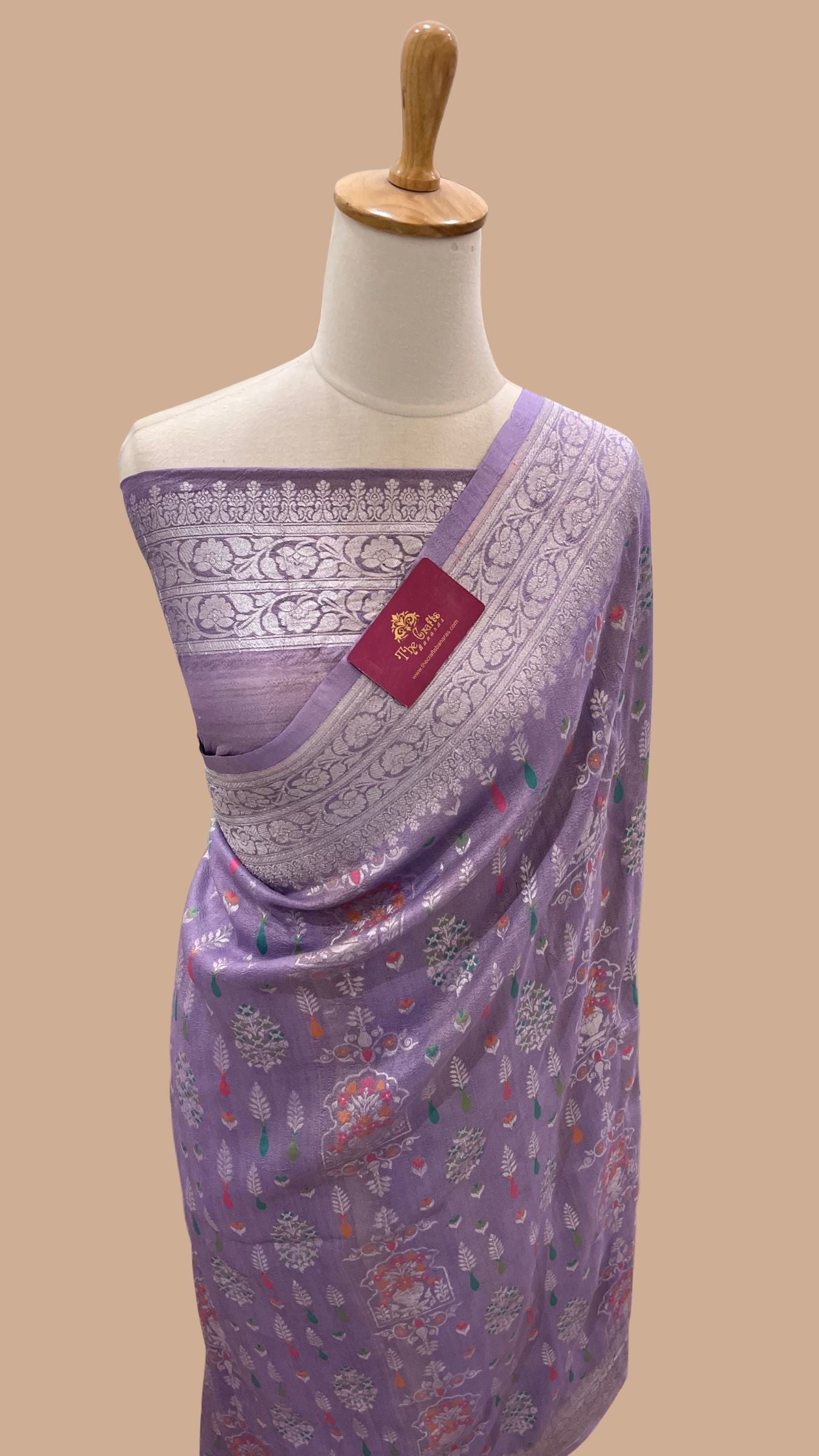 Tussar Georgette Handloom Banarasi Saree - Meenakari