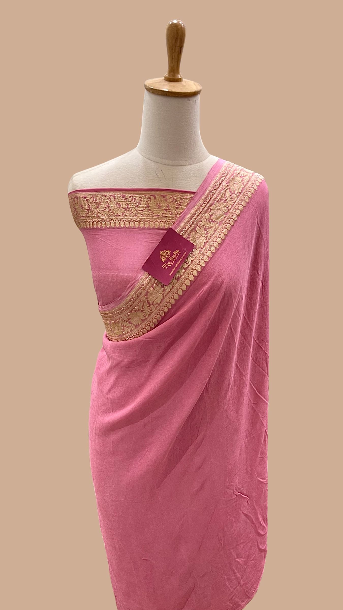 Khaddi Georgette Handloom Banarasi Saree