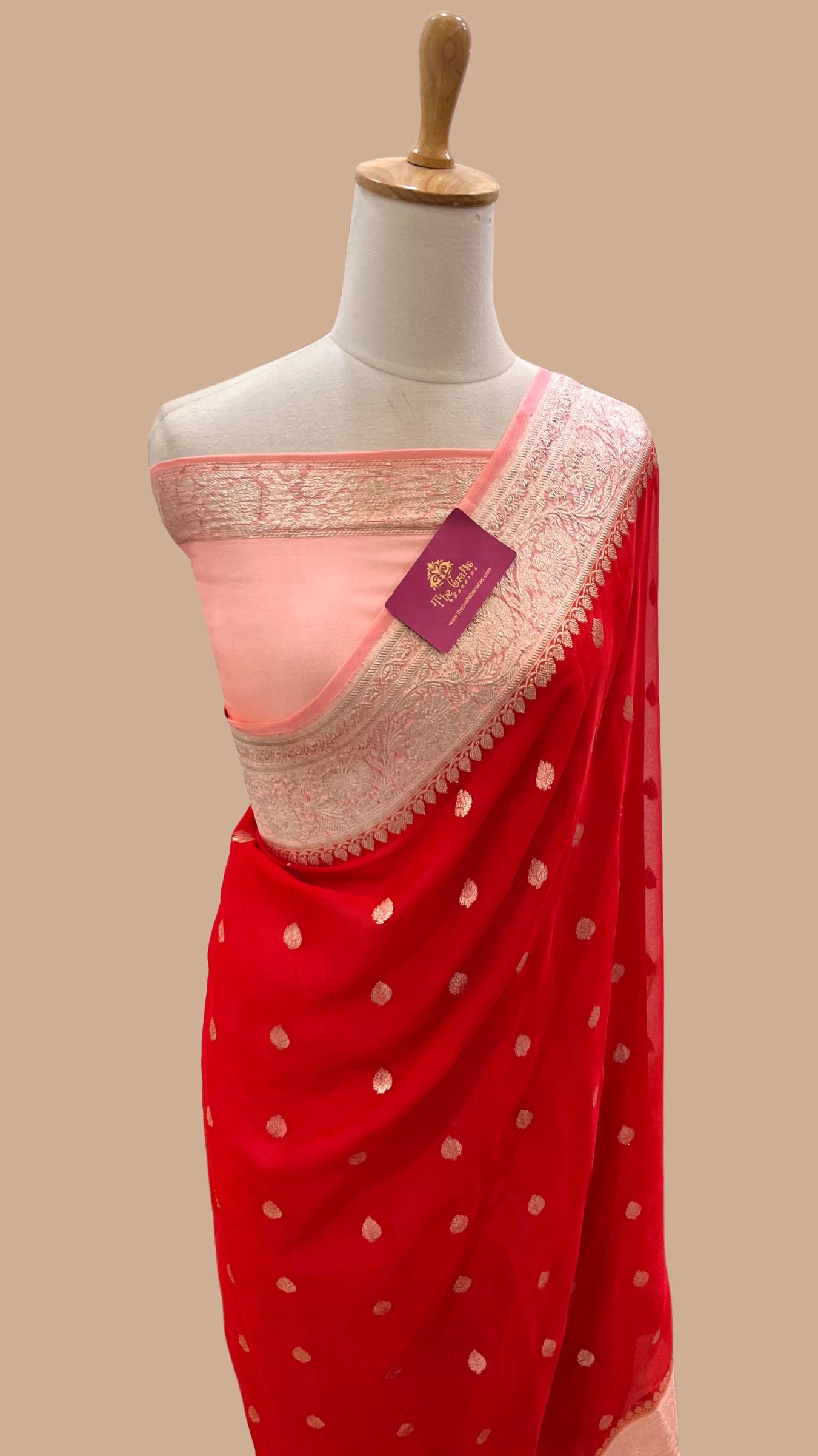 Pure Georgette Handloom Banarasi Saree