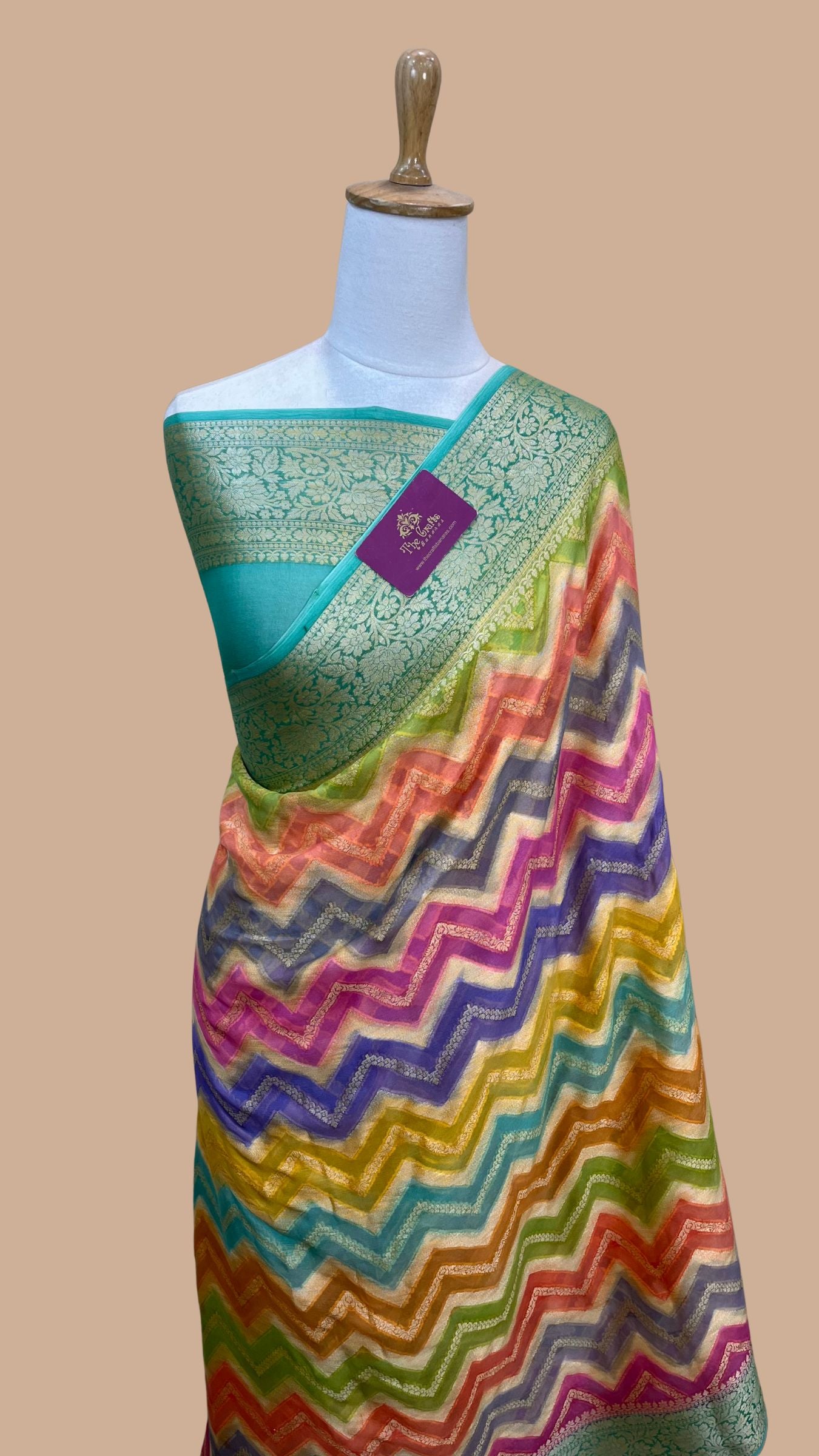 Pure Khaddi Chiffon Banarasi Saree