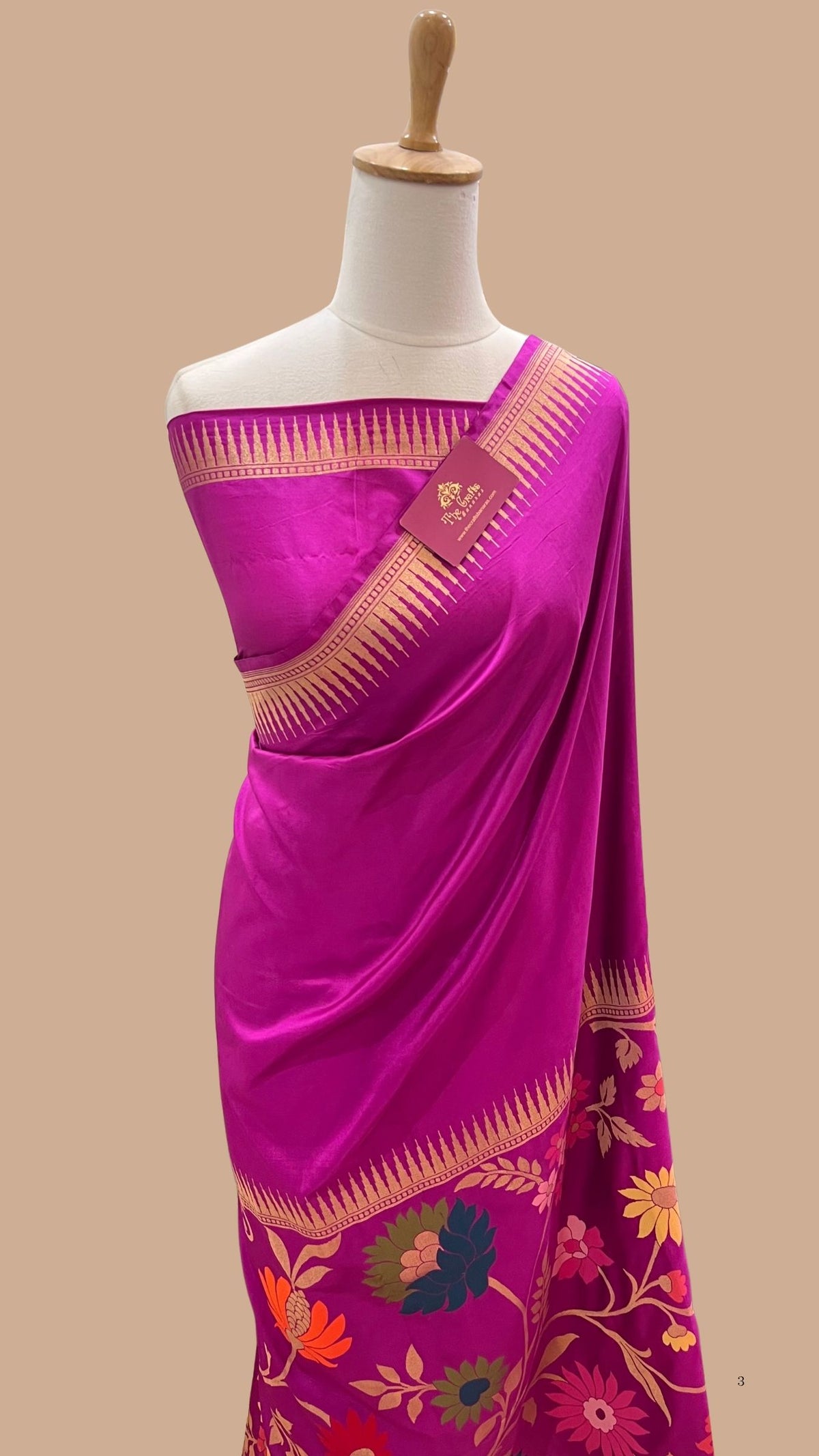 Pure Katan Silk Handloom Banarasi Saree - Tilfi Meenakari Jaal Work