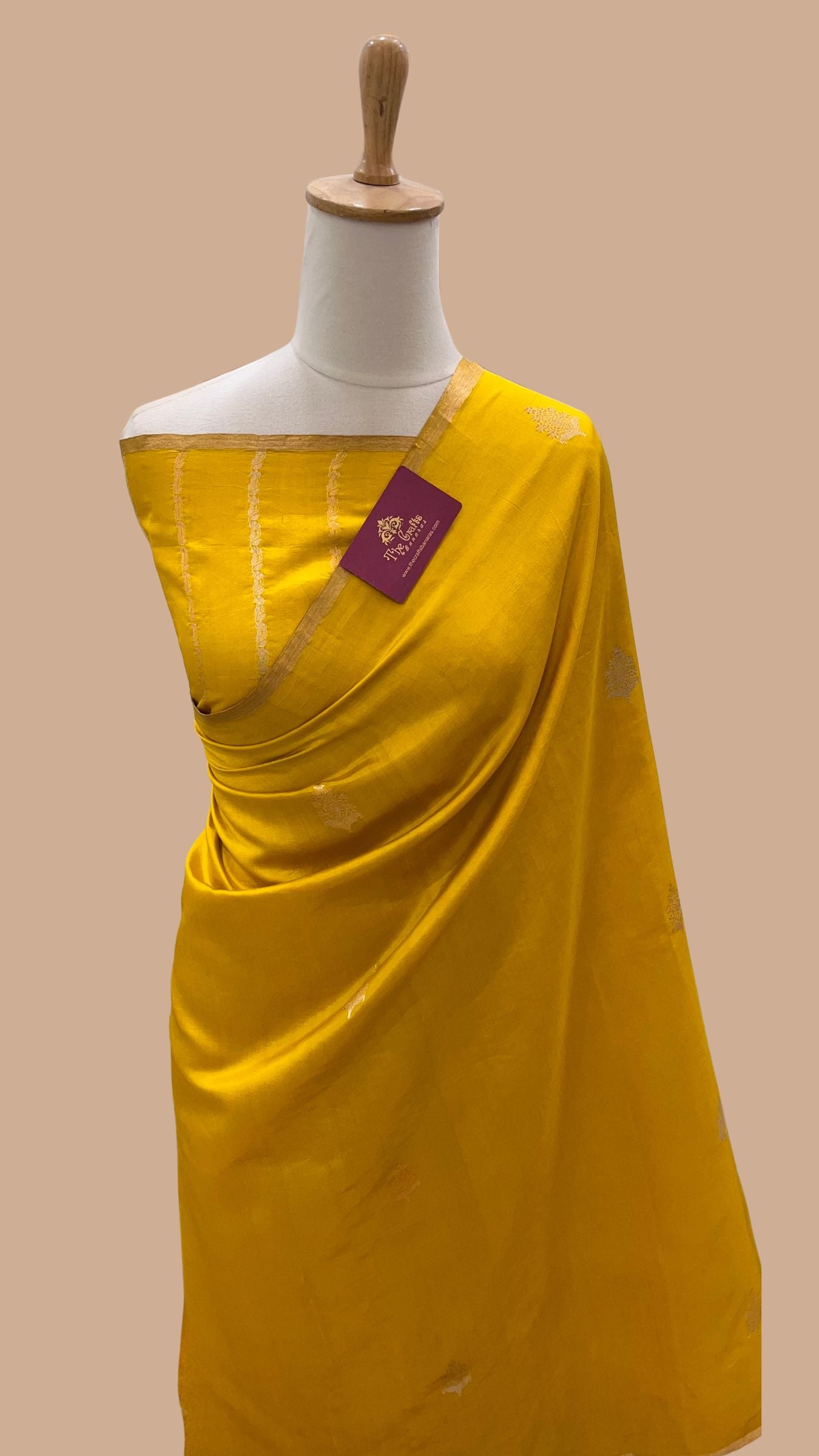 Pure  Mango Silk Handloom Banarasi Saree