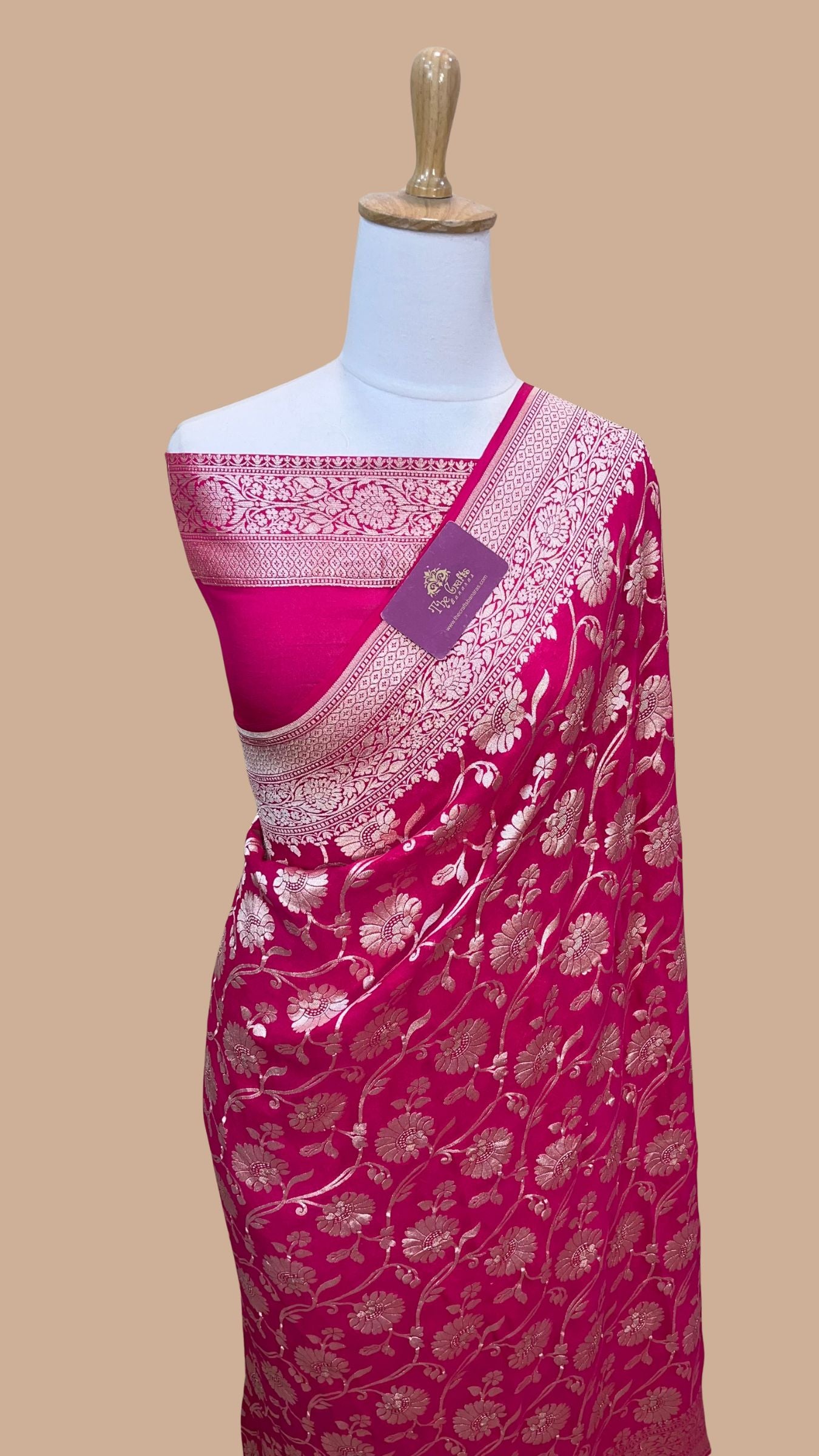 Khaddi Georgette Handloom Banarasi Saree