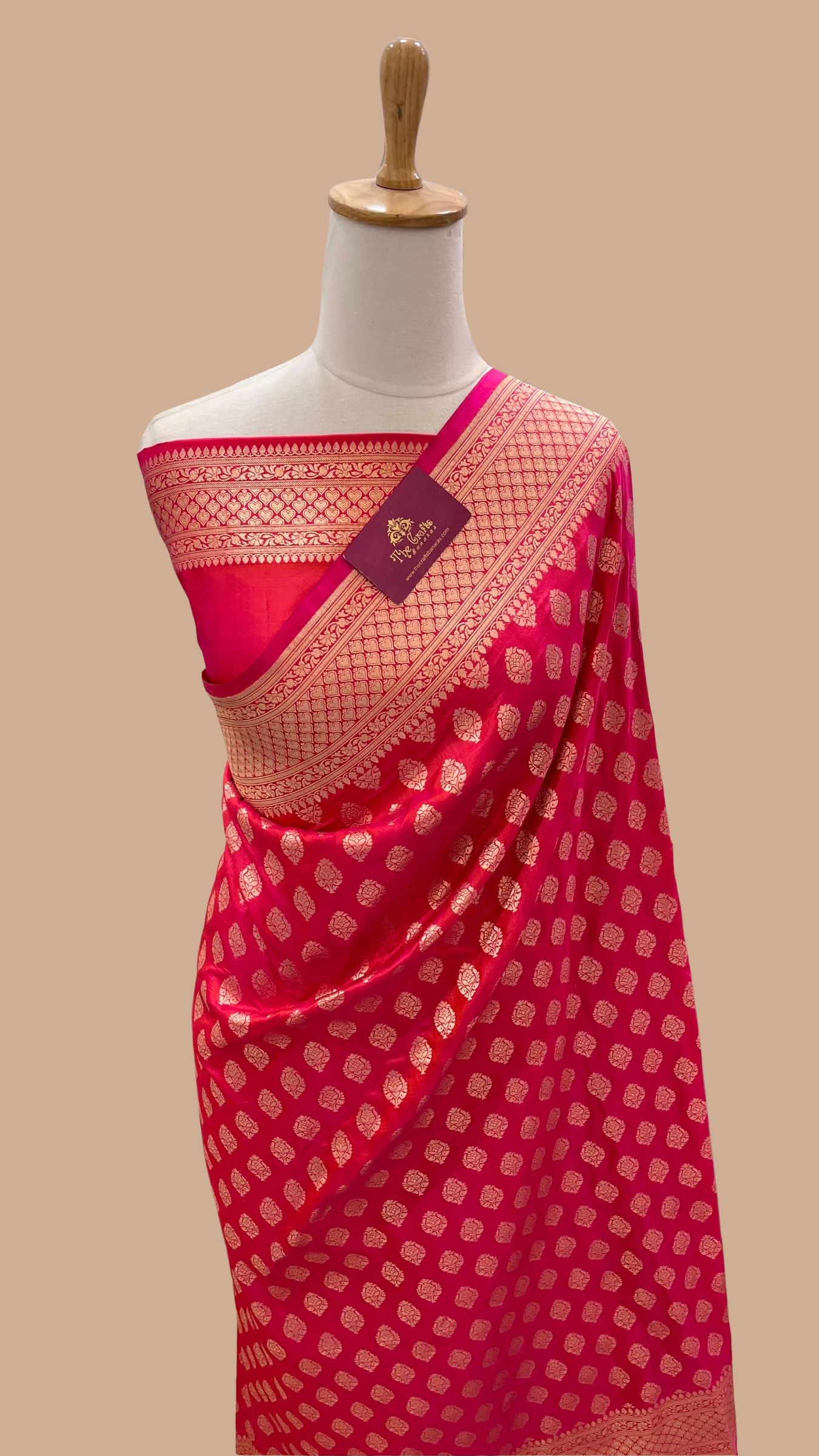 Pure Katan Silk Handloom Banarasi Saree - Jaal work