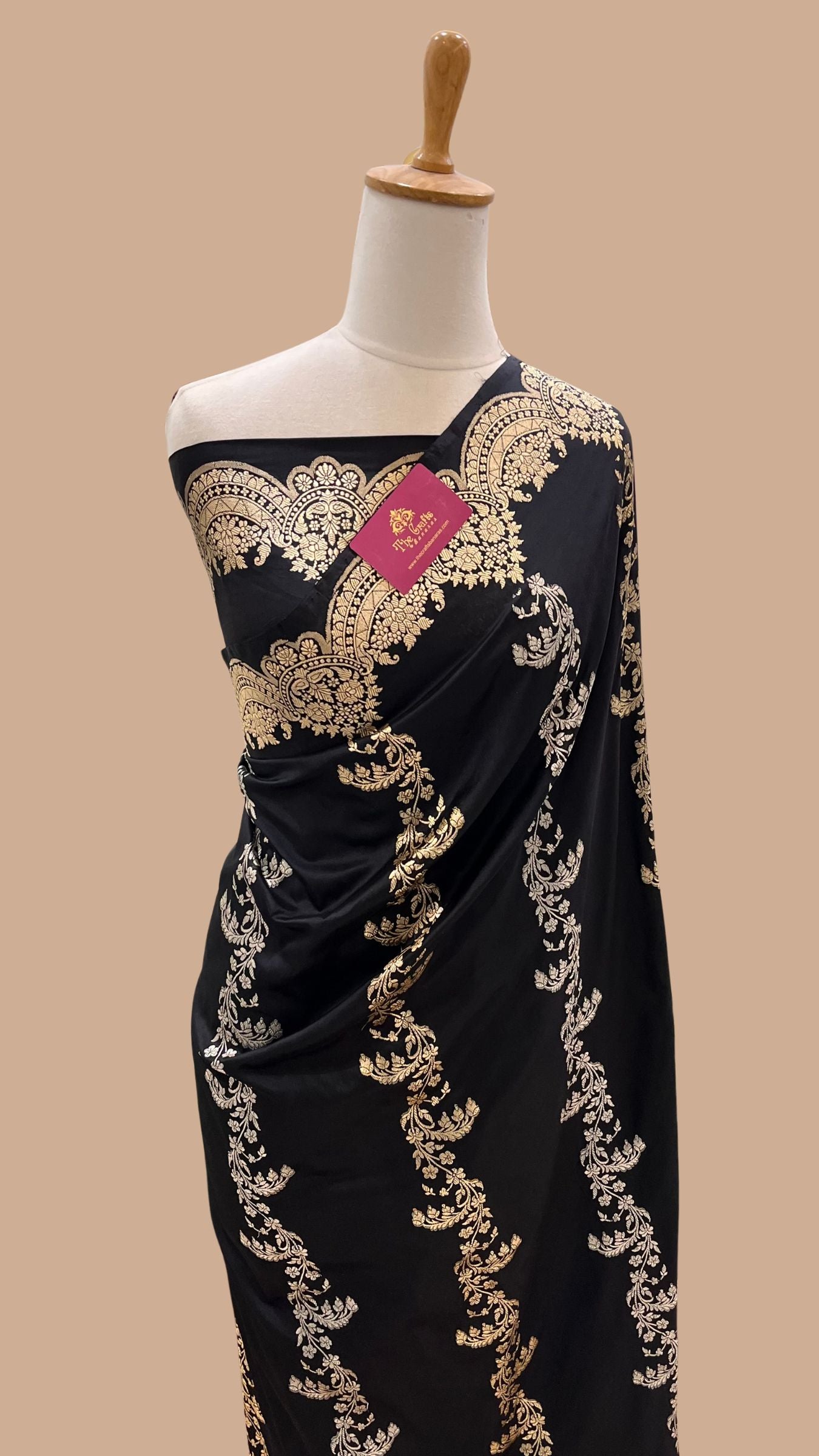 Pure Katan Silk Handloom Banarasi Saree - Sona roopa with kadhua work