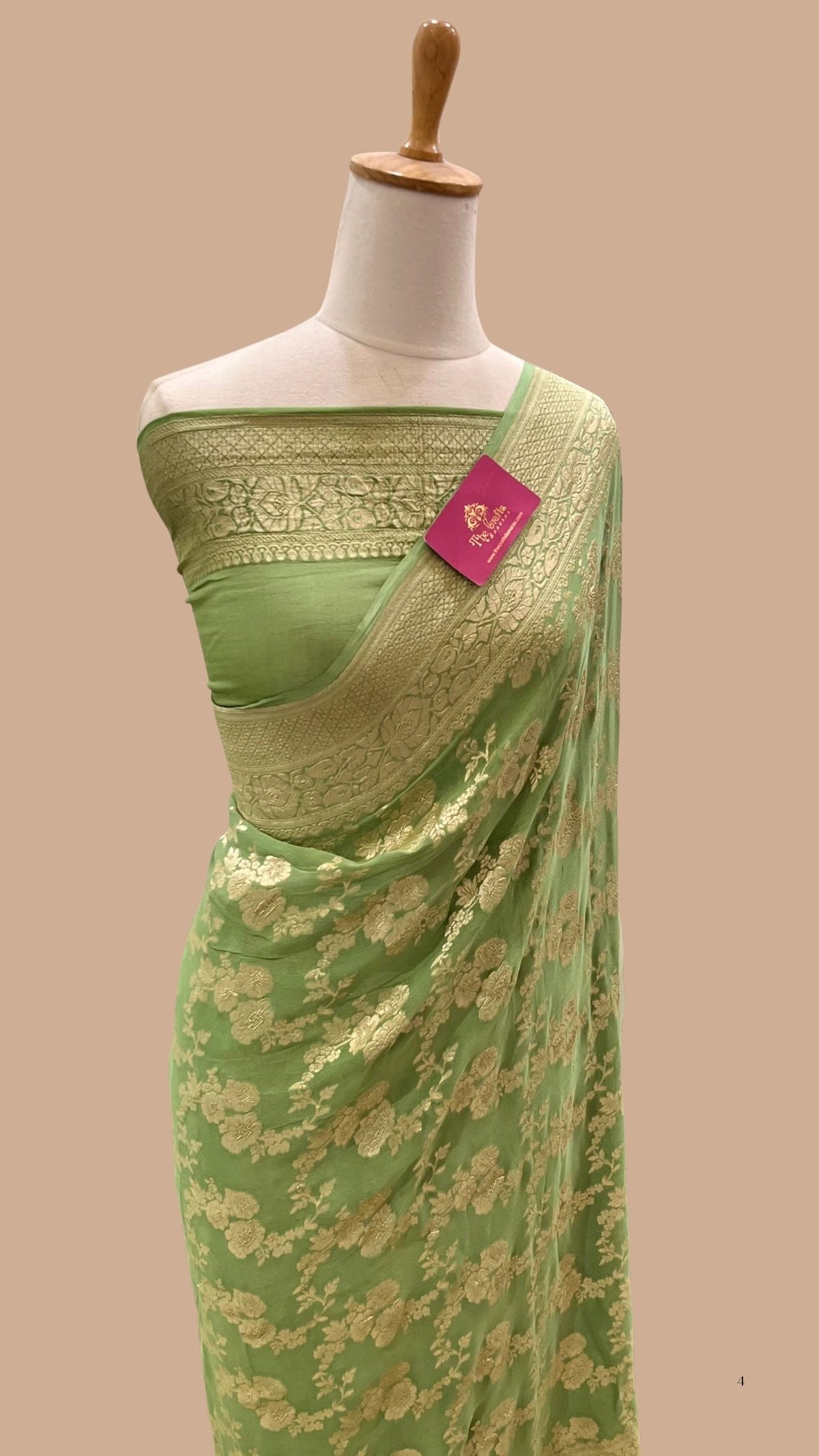 Khaddi Georgette Handloom Banarasi Saree