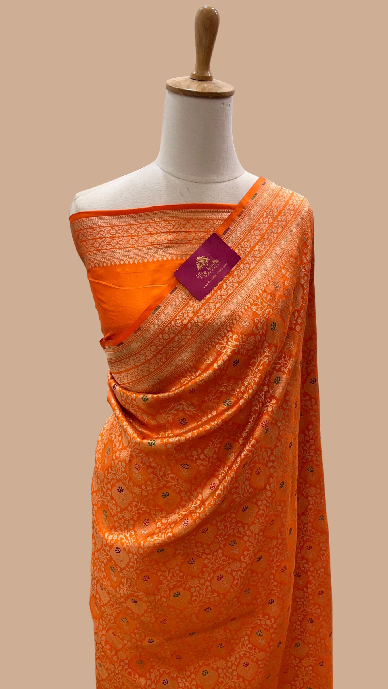 Pure Katan Silk Handloom Banarasi Saree - Tanchui Brocade Meenakari
