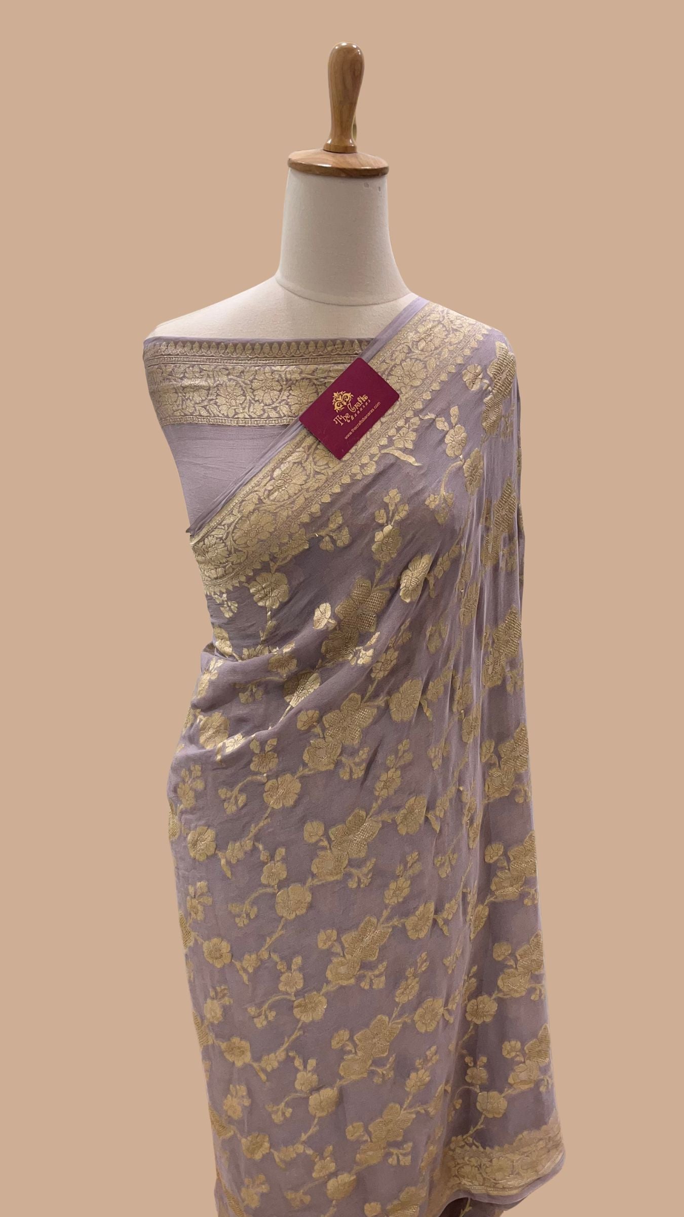 Khaddi Georgette Banarasi Saree - Water Zari