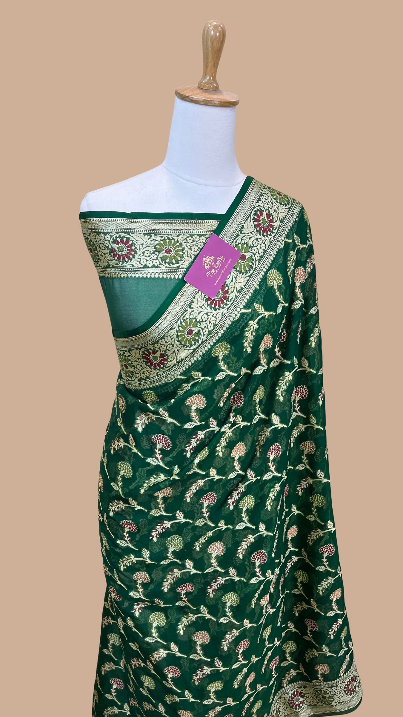 Pure Khaddi Chiffon Banarasi Saree