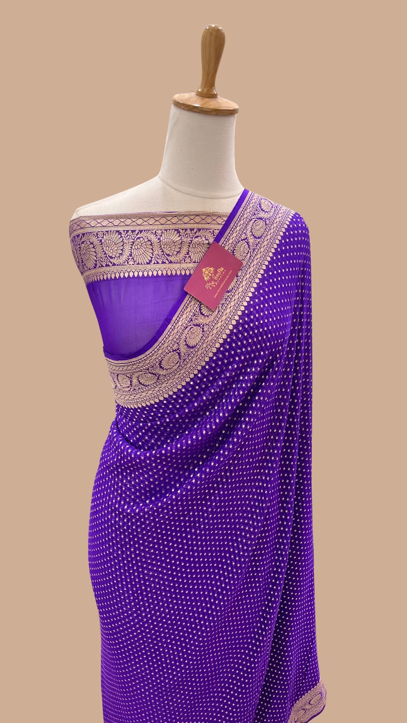 Khaddi Georgette Handloom Banarasi Saree