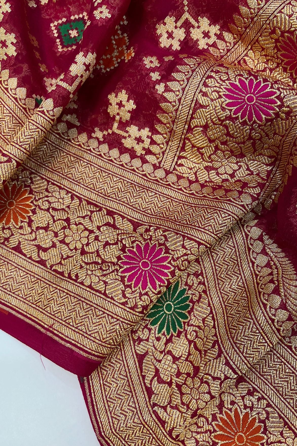 Khaddi Georgette Banarasi Dress Material