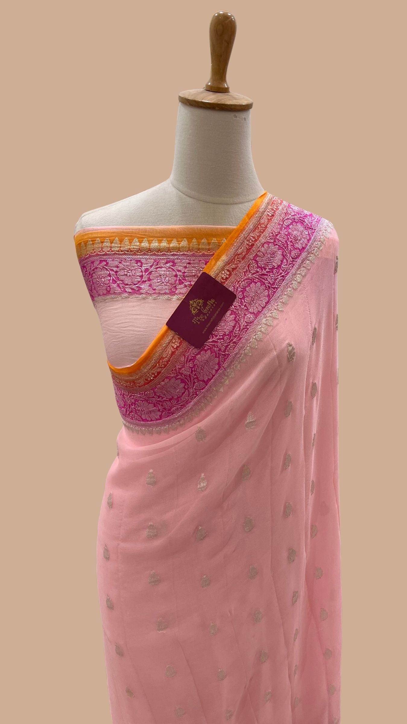Pure Georgette Handloom Banarasi Saree