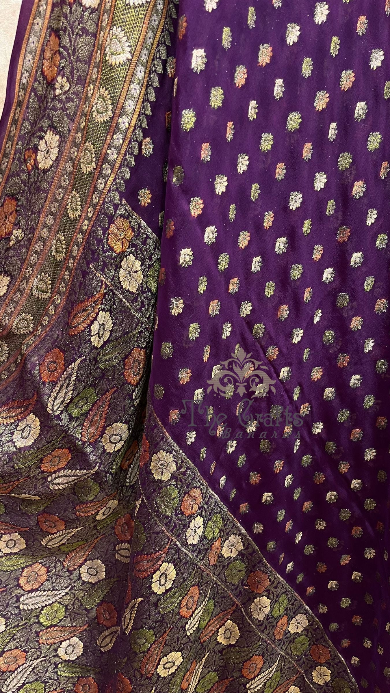 Pure Khaddi Chiffon Banarasi Saree