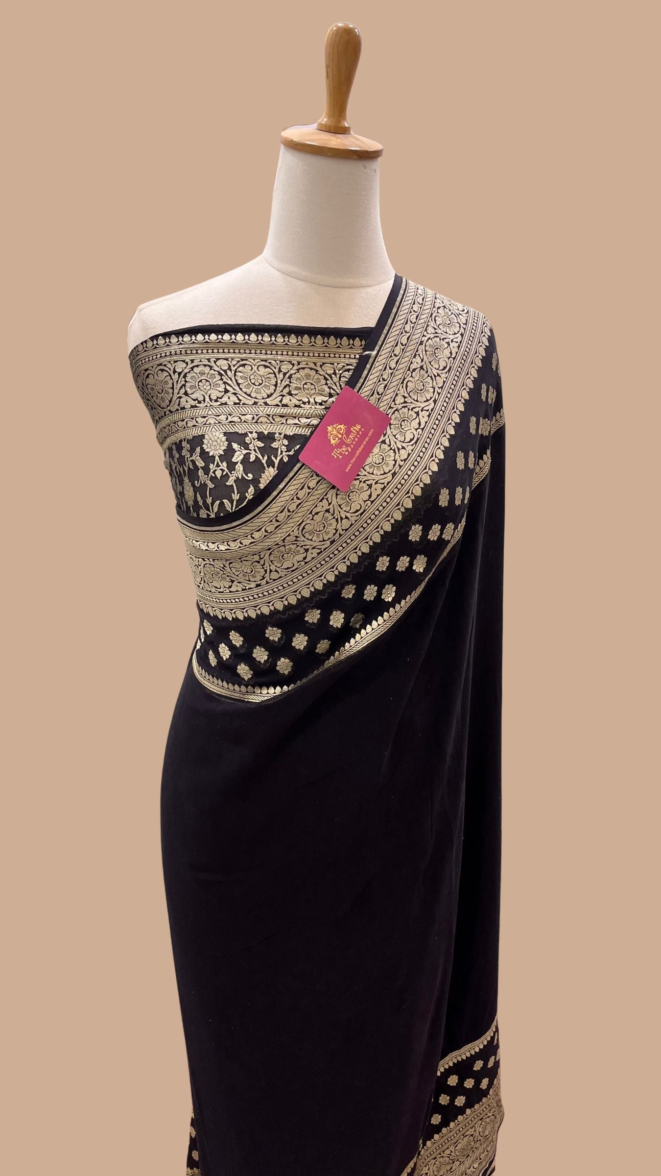 Khaddi Georgette Handloom Banarasi Saree