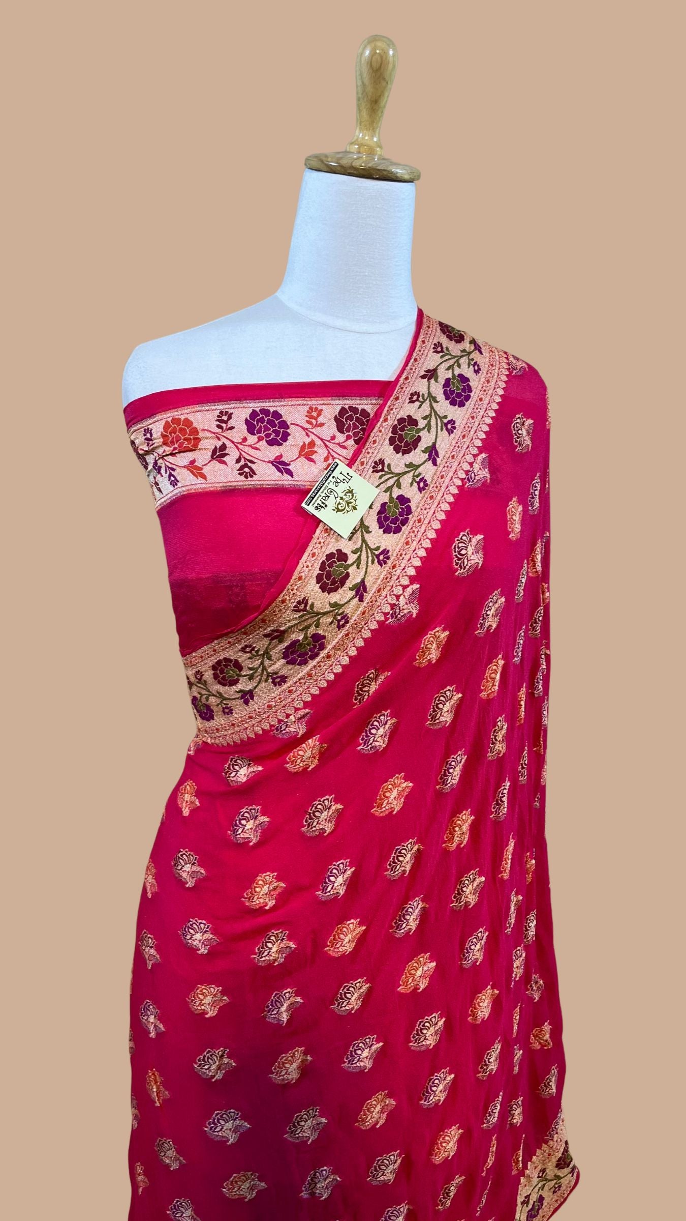 Pure Khaddi Chiffon Banarasi Saree