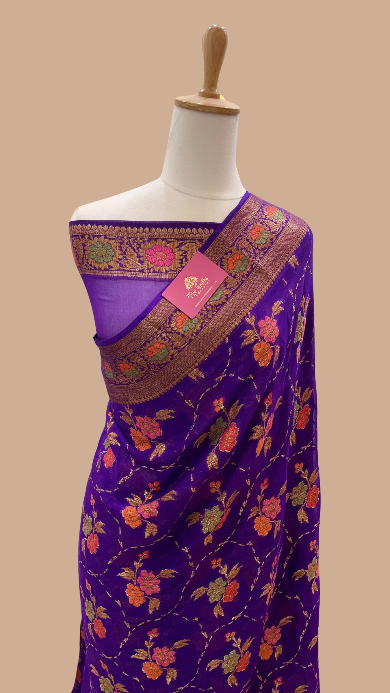 Pure Khaddi Chiffon Banarasi Saree