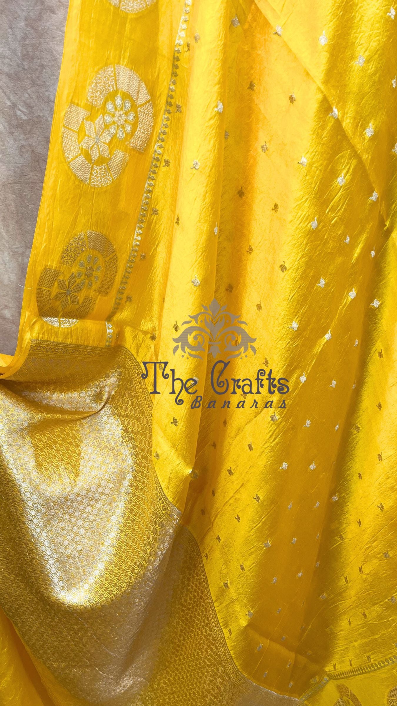 Pure Raw Mango Silk Handloom Banarasi Saree