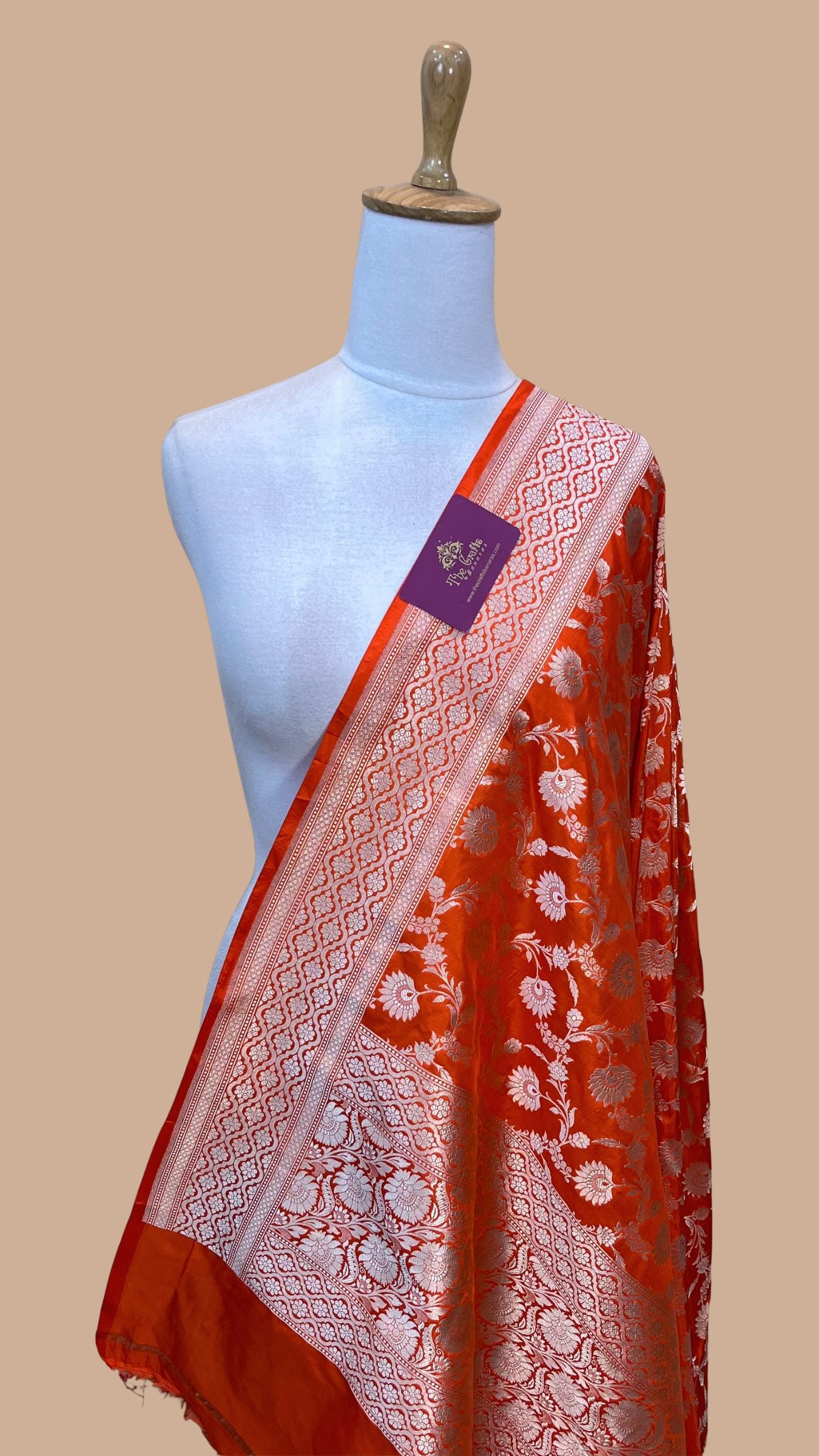 Pure Katan Silk Banarasi Handloom Dupatta