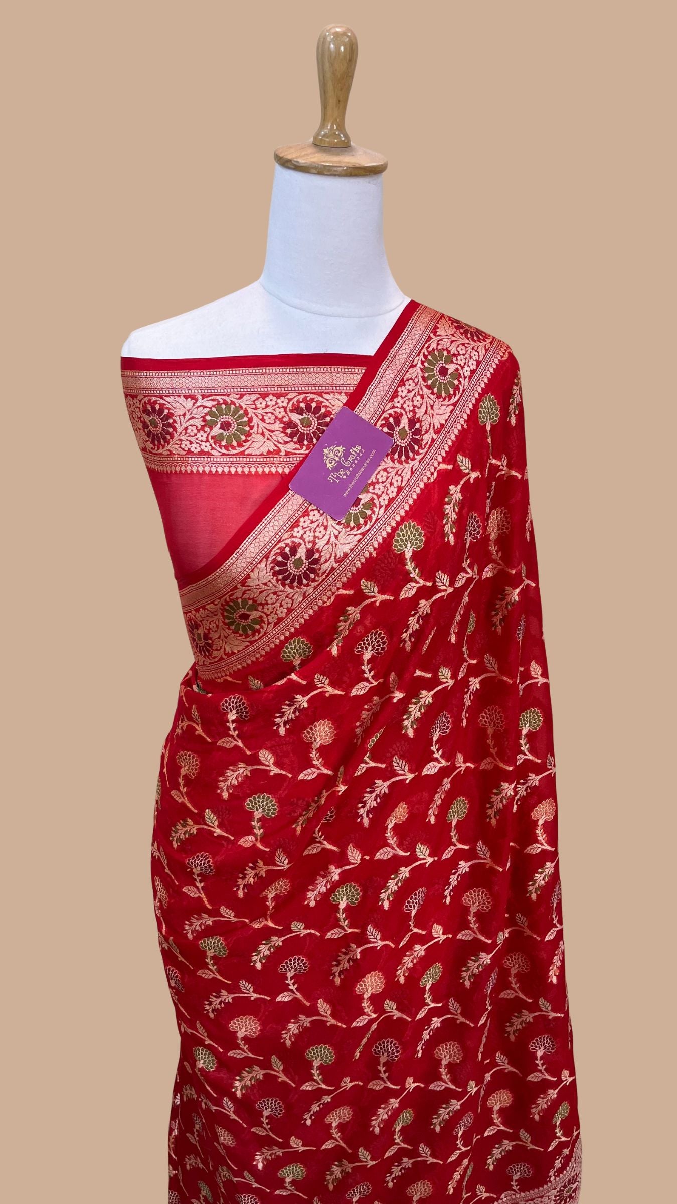 Pure Khaddi Chiffon Banarasi Saree