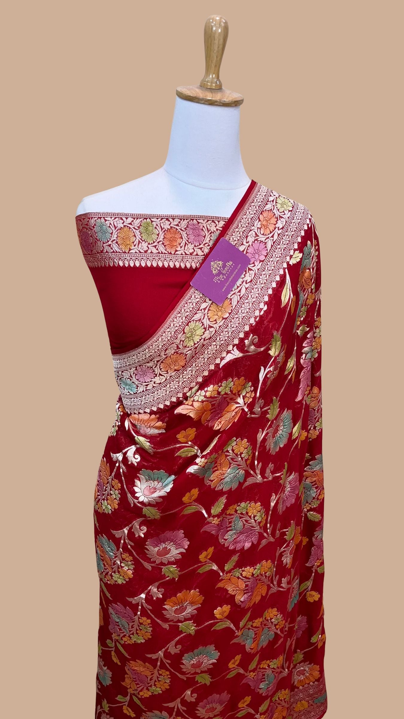 Khaddi Georgette Handloom Banarasi Saree
