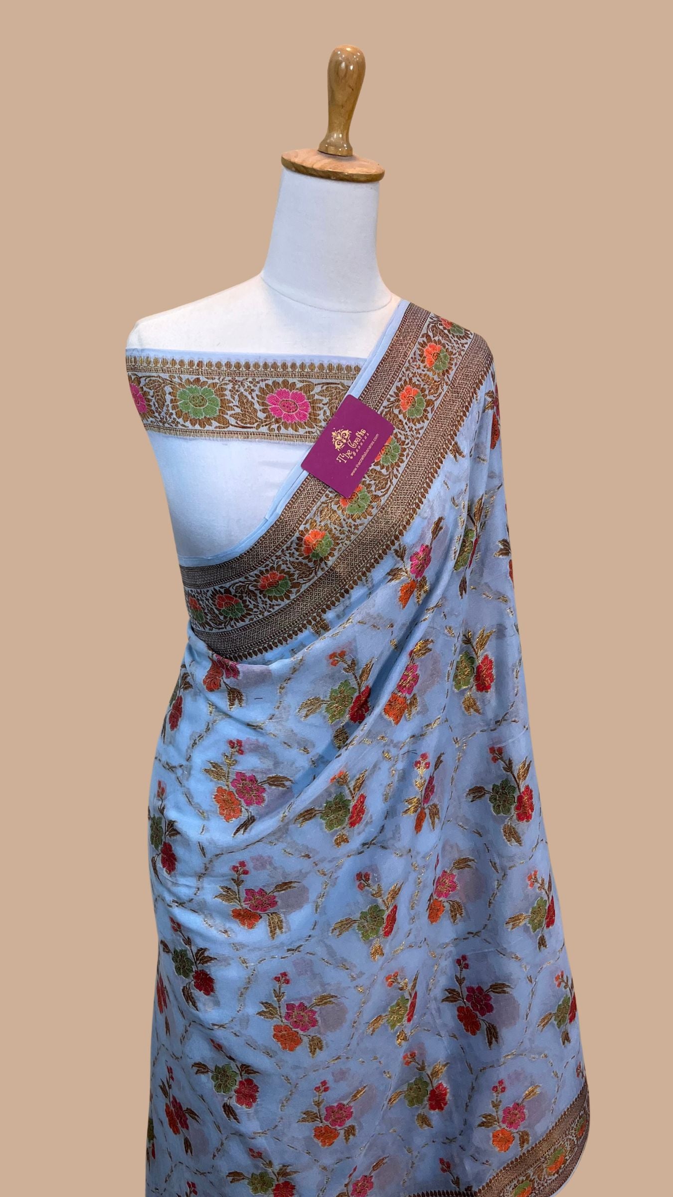 Pure Khaddi Chiffon Banarasi Saree