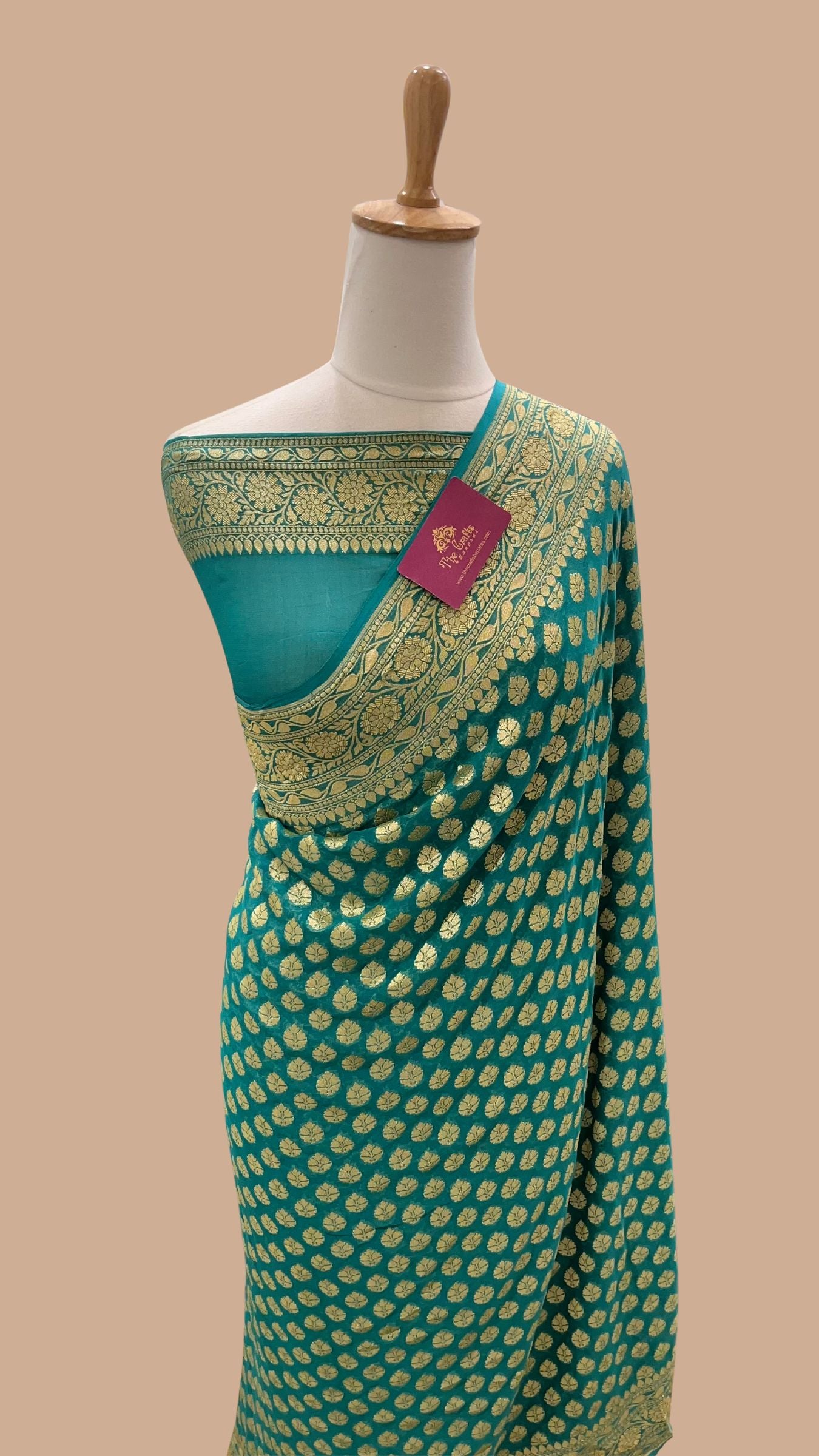 Khaddi Georgette Handloom Banarasi Saree