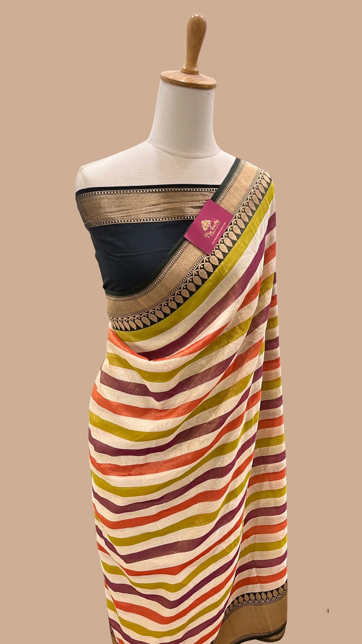 Pure Tissue Silk Handloom Banarasi Saree with Katan border