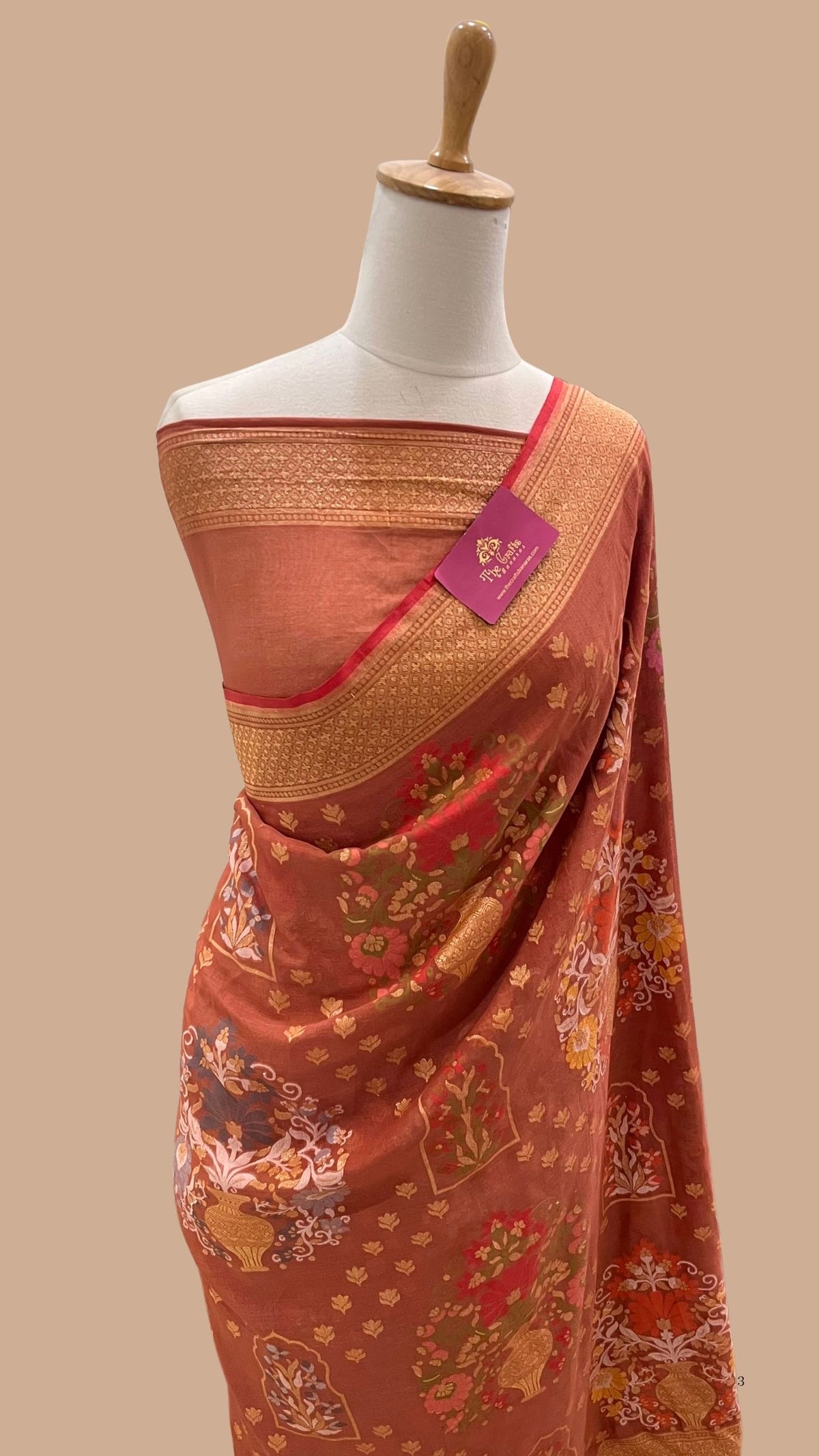 Pure Ektara Cotton Jamdani Banarasi Saree - Tilfi