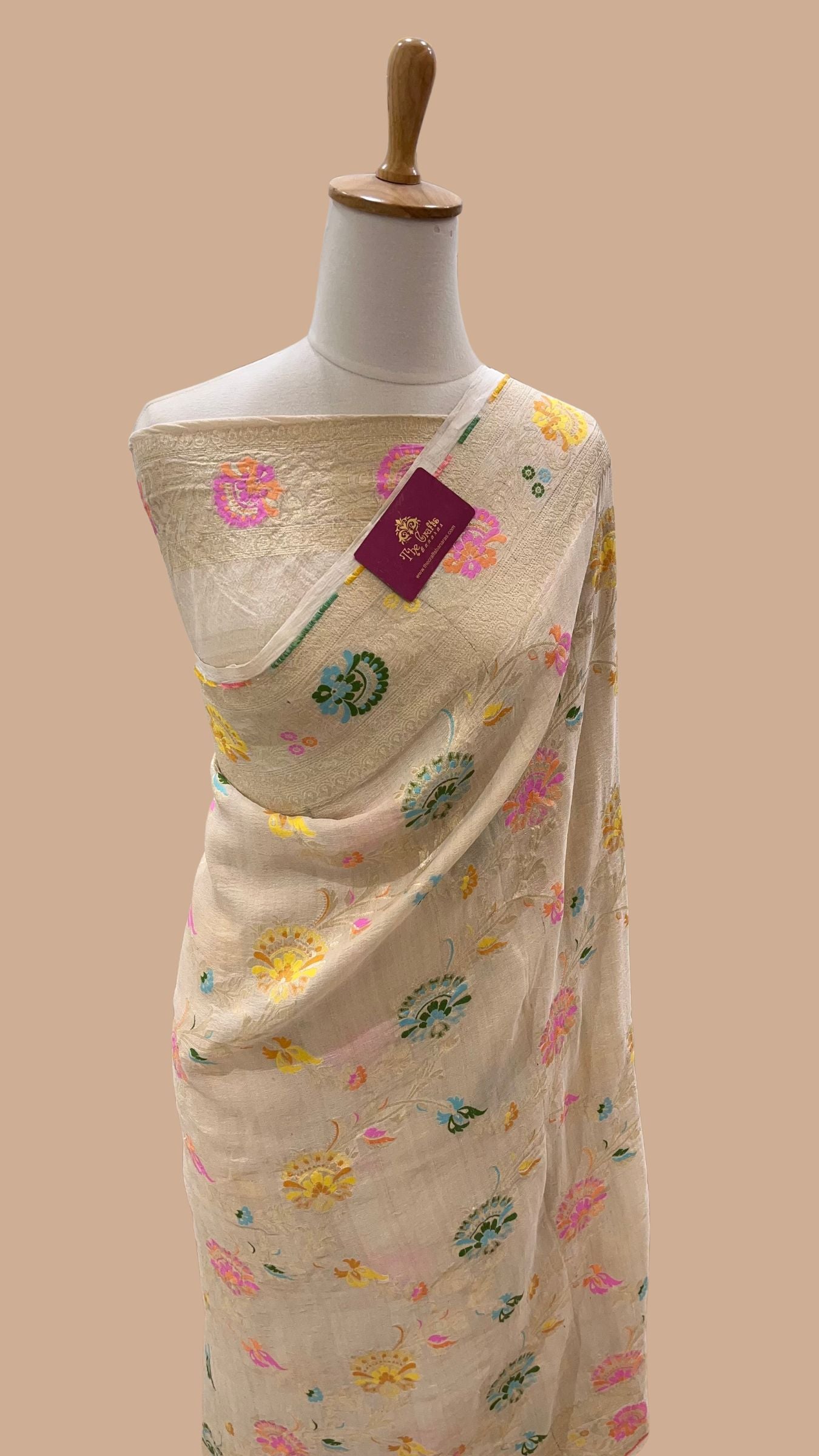 Tussar Georgette Handloom Banarasi Saree - Meenakari