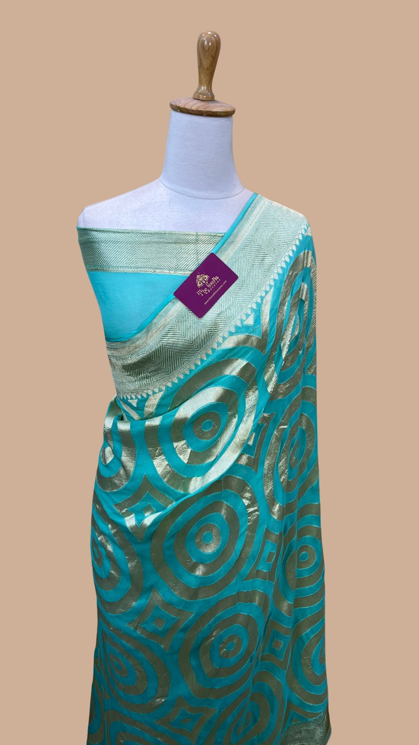 Khaddi Georgette Banarasi Saree - Water Zari