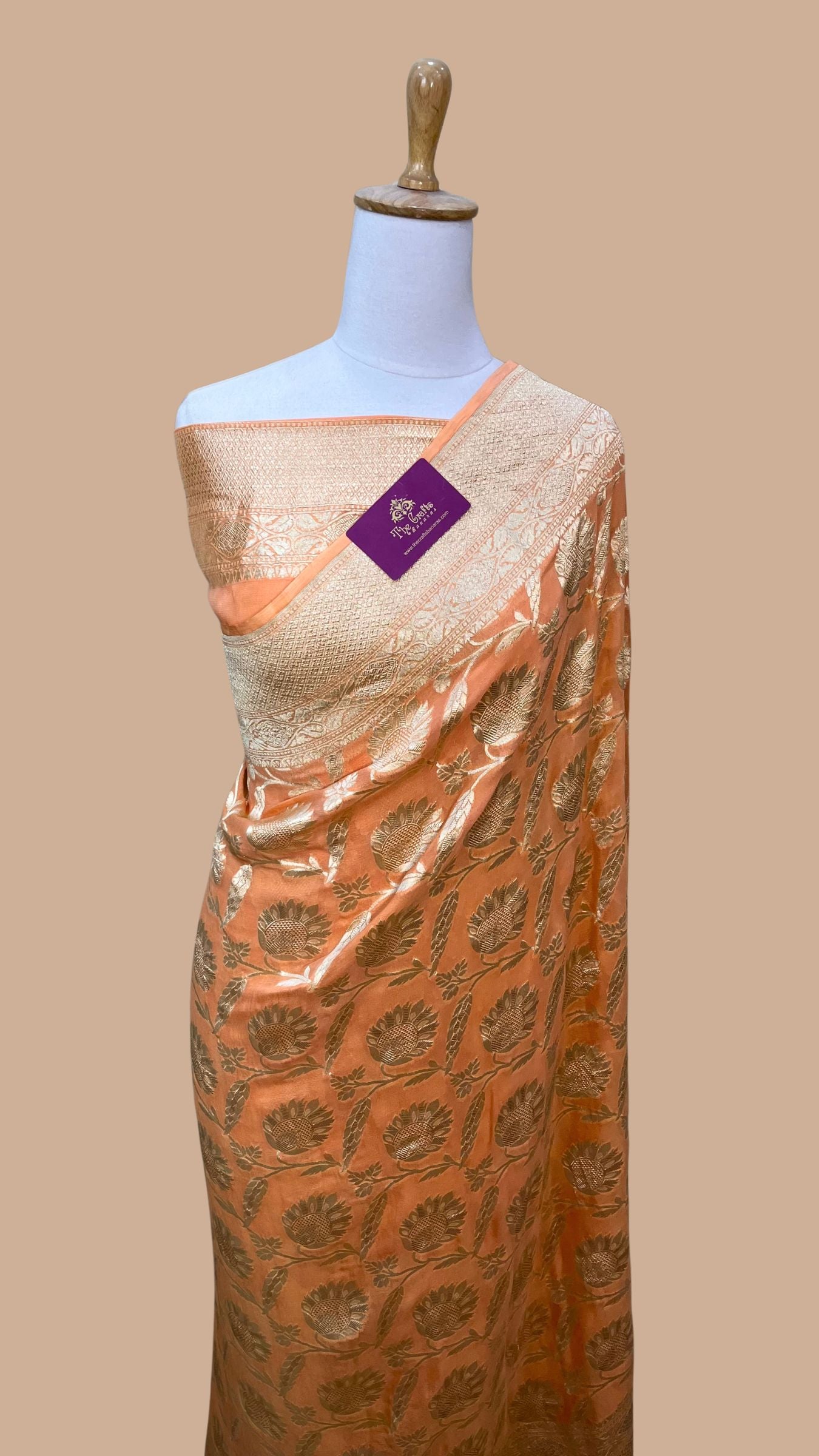 Khaddi Georgette Handloom Banarasi Saree