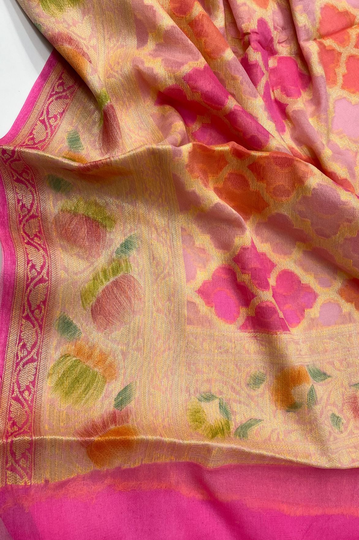 Pure Khaddi Chiffon Banarasi Dress Material