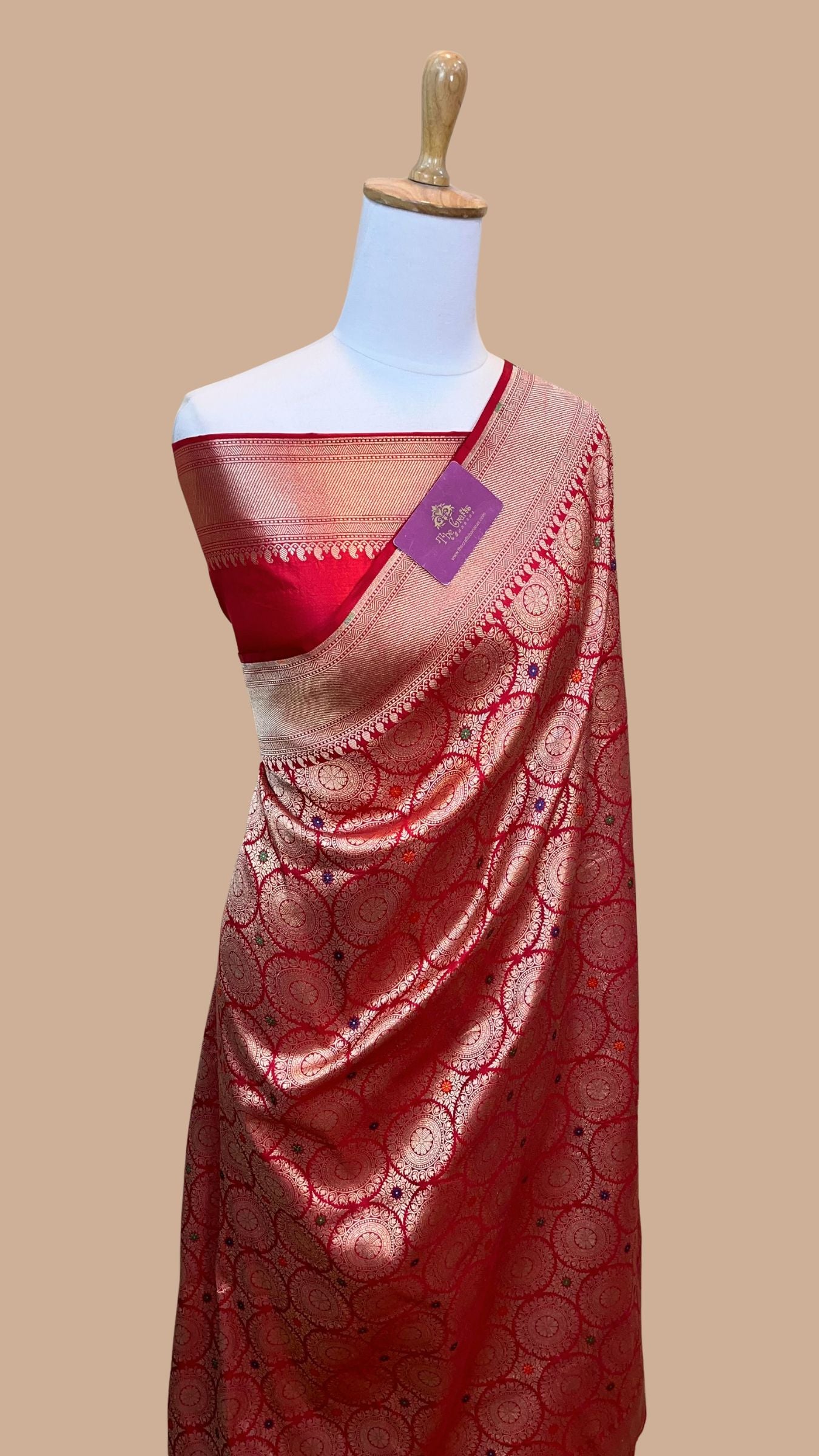Pure Katan Silk Handloom Banarasi Saree - Tanchui Brocade Meena