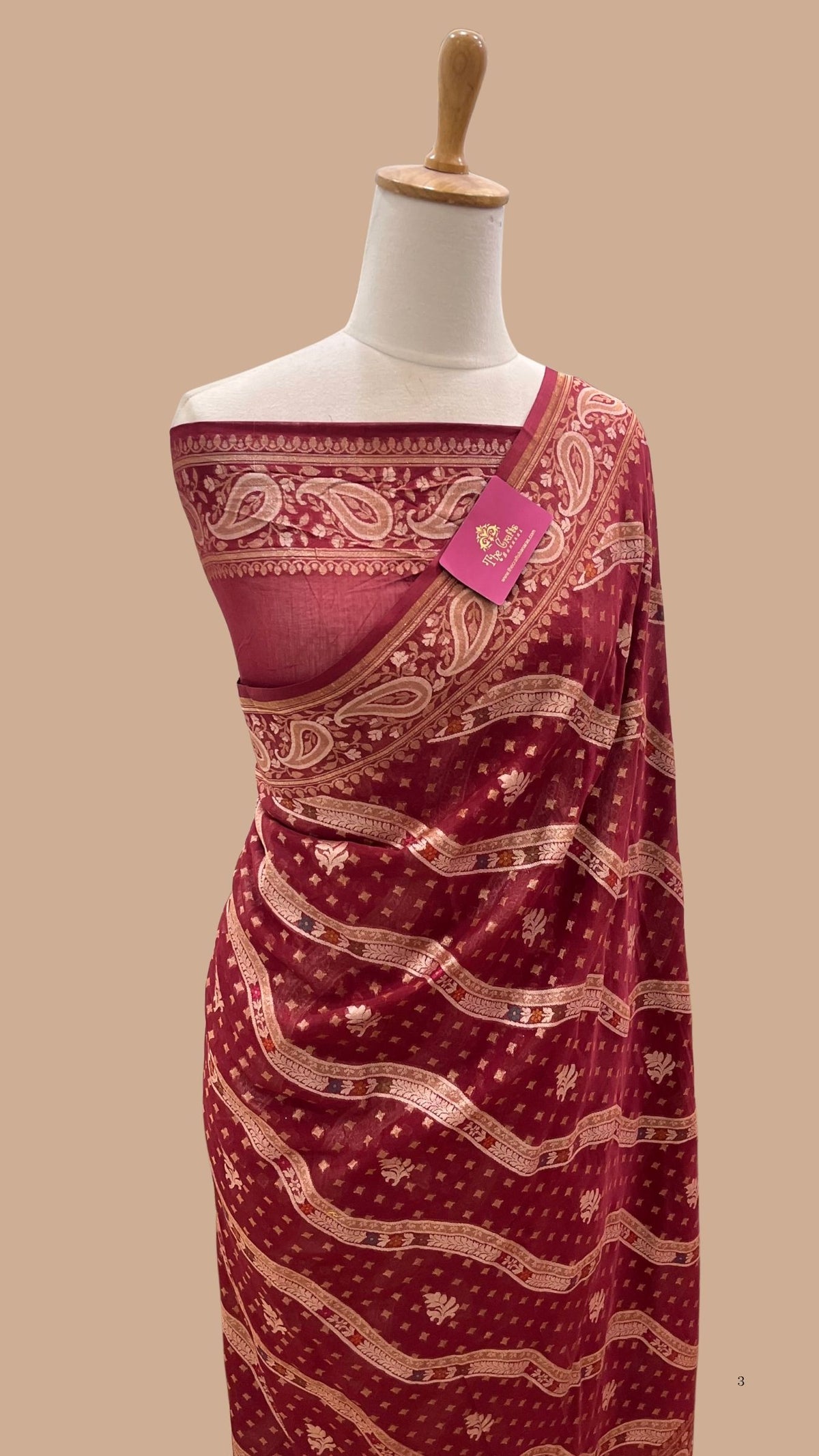 Pure Ektara Cotton Jamdani Banarasi Saree - Tilfi