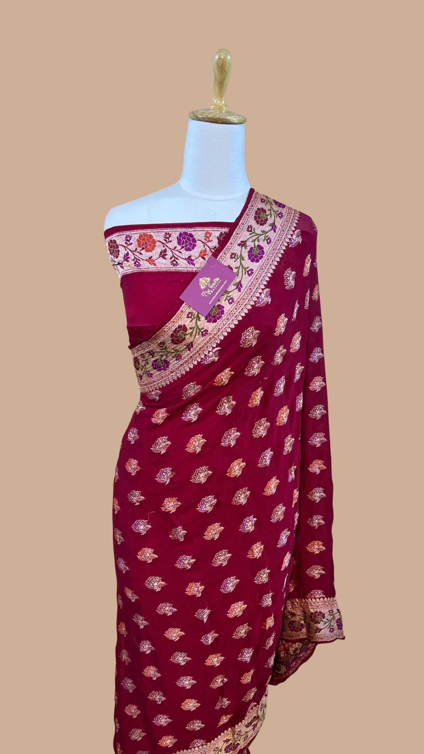 Pure Khaddi Chiffon Banarasi Saree