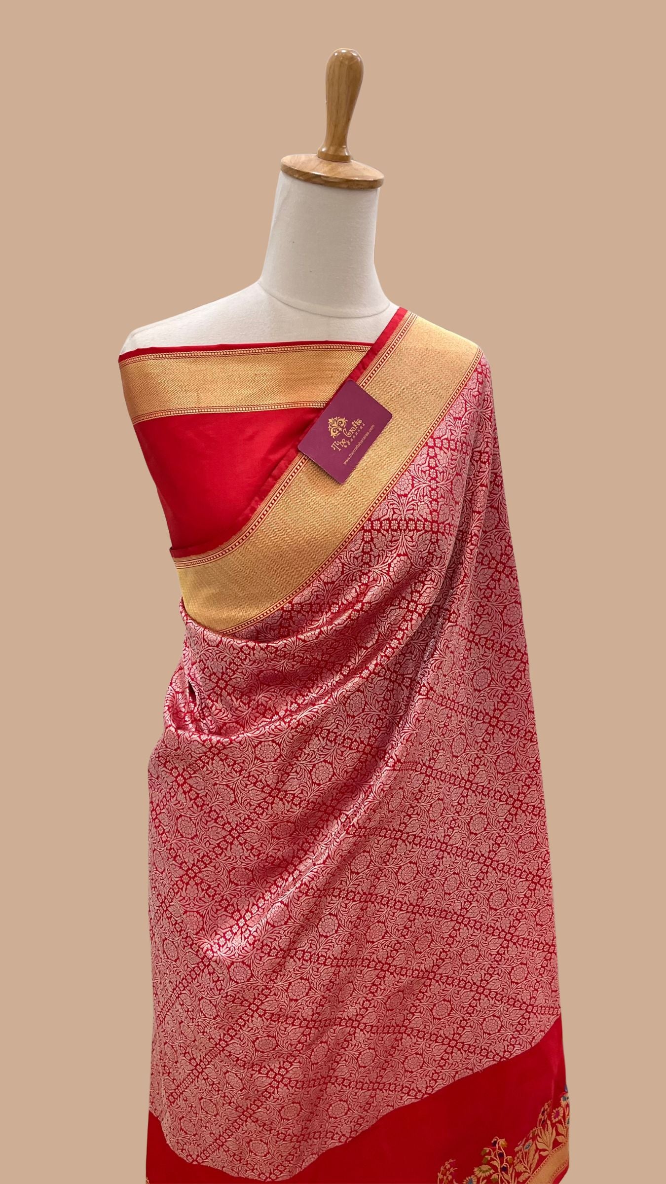 Pure Katan Silk Handloom Banarasi Saree - Kadhua Tanchui Brocade Meena