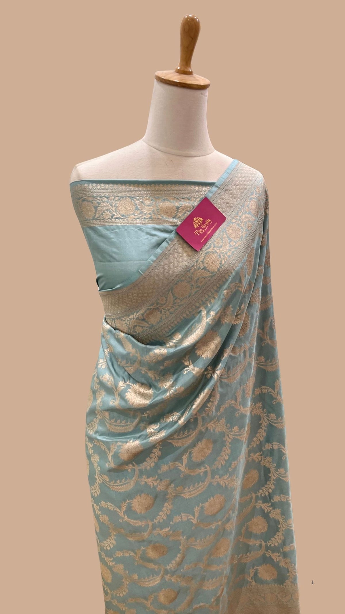 Pure Katan Silk Handloom Banarasi Saree - Jaal work
