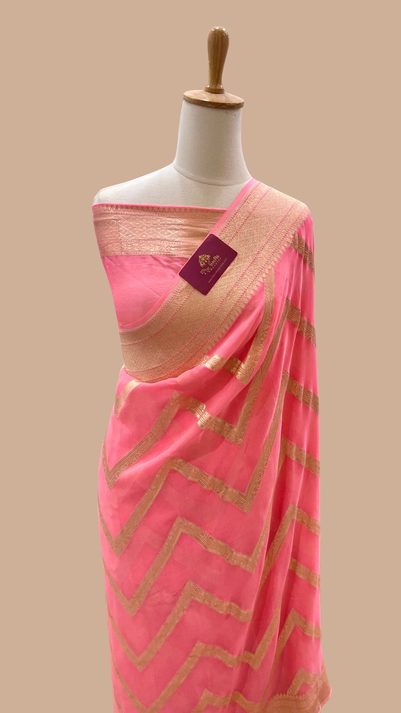 Khaddi Georgette Banarasi Saree - Water Zari