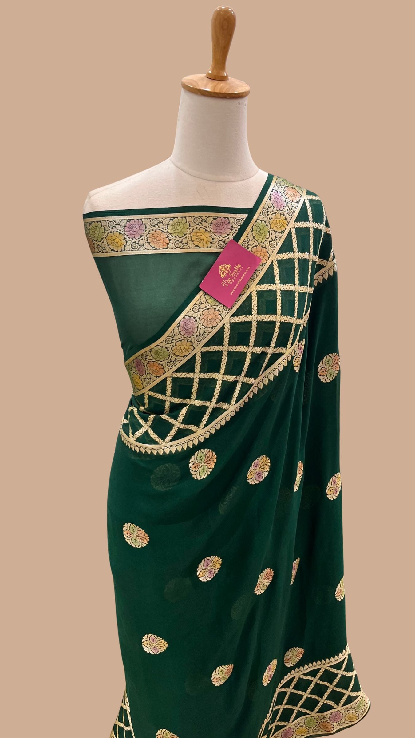 Pure Khaddi Chiffon Banarasi Saree