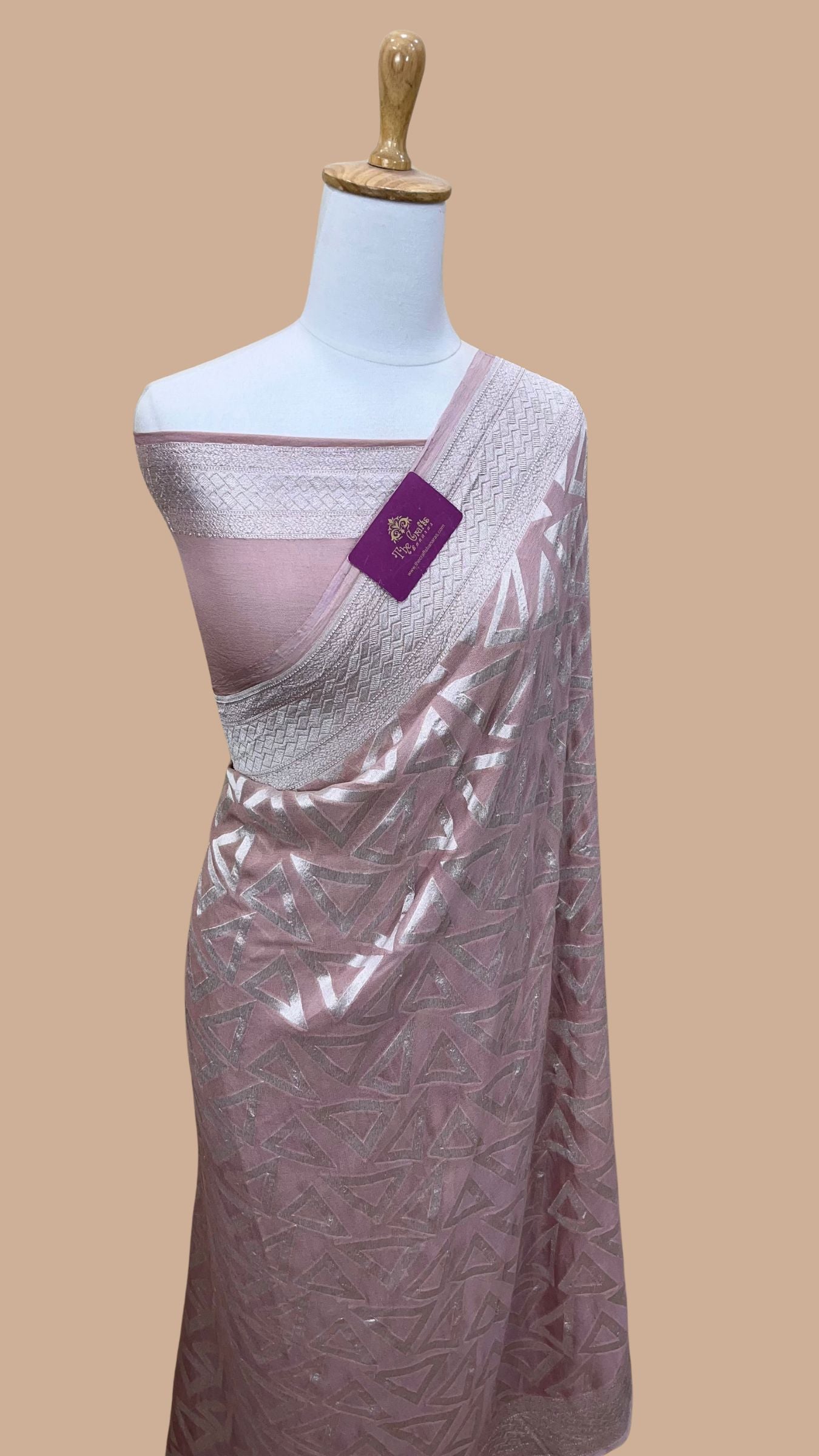 Pure Georgette Banarasi Saree - Silver Zari