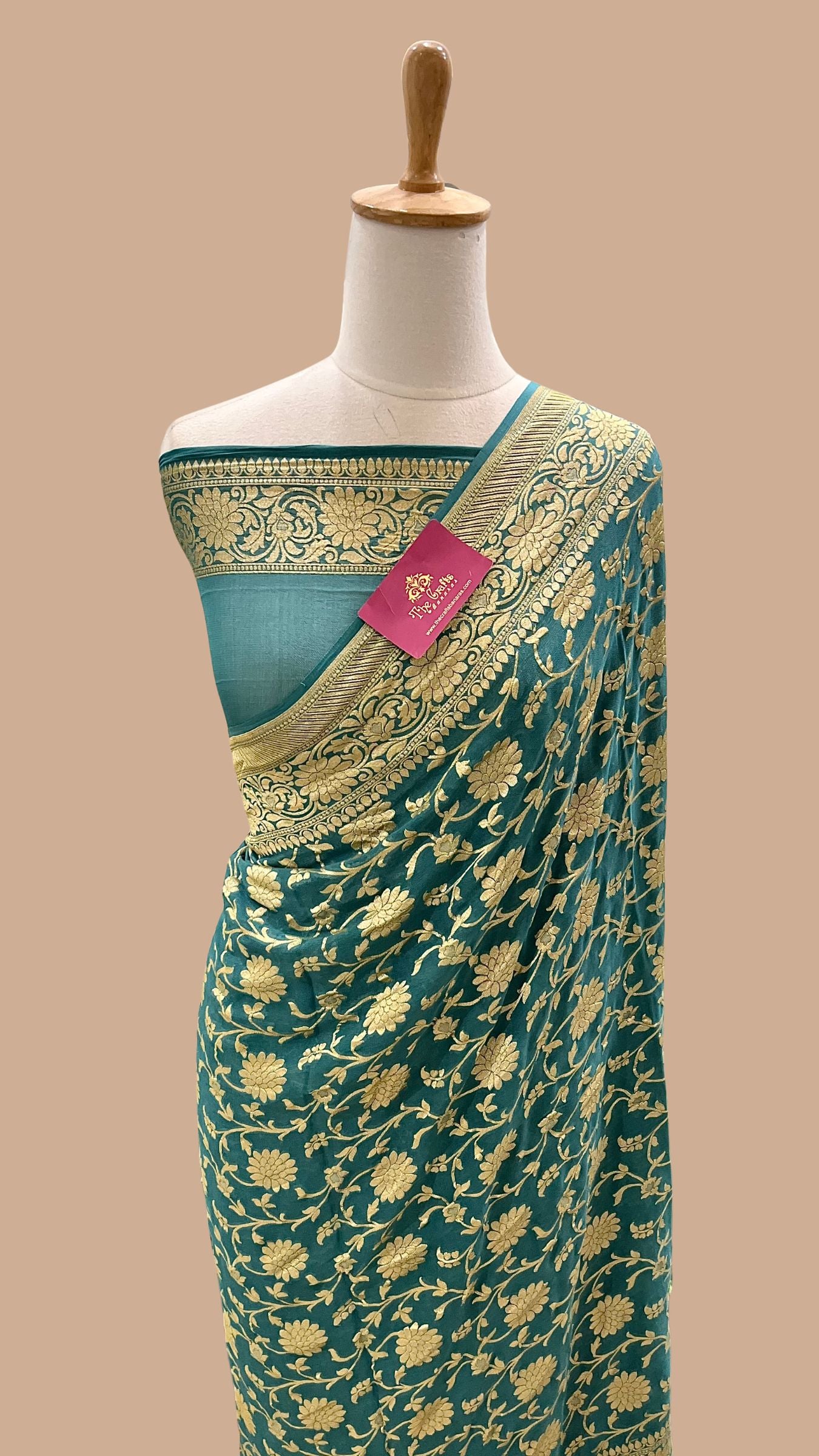 Khaddi Georgette Handloom Banarasi Saree