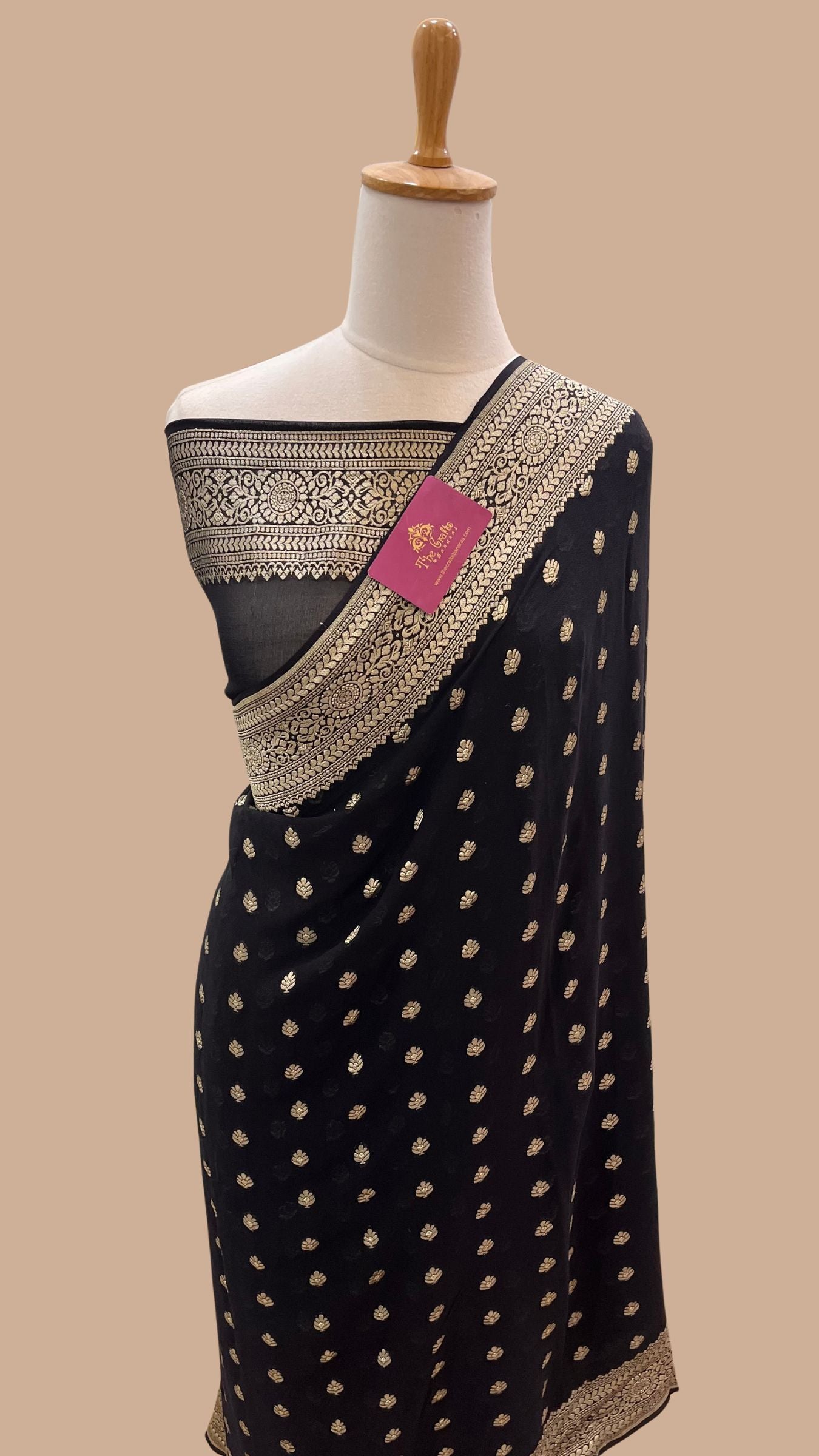 Khaddi Georgette Banarasi Saree - Water Zari
