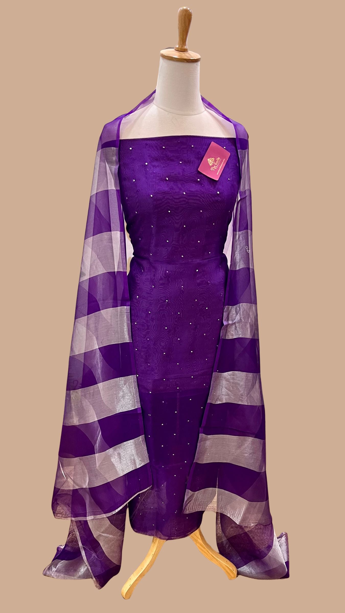 Pure Organza Silk Banarasi Dress Material