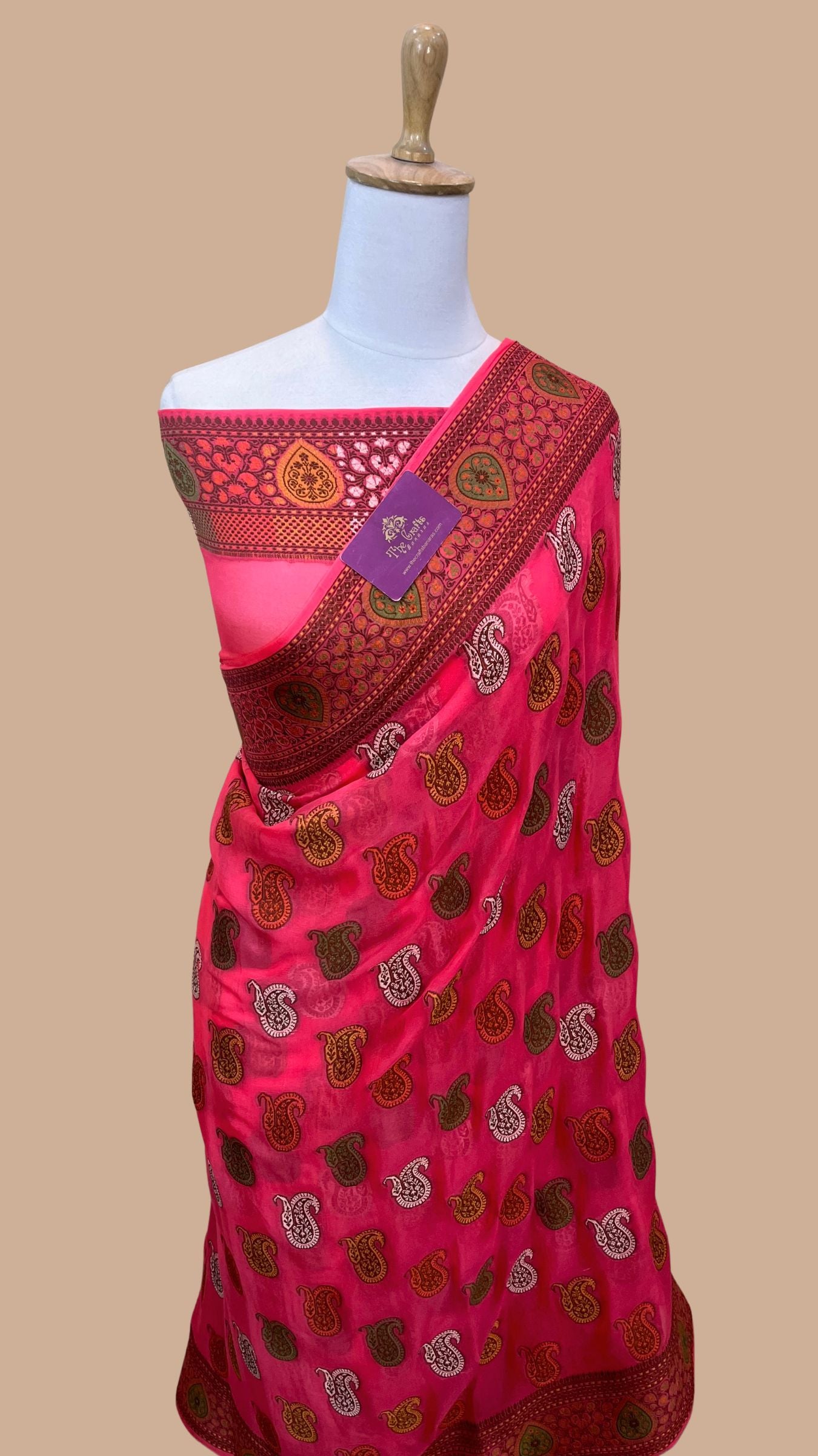 Pure Khaddi Chiffon Banarasi Saree