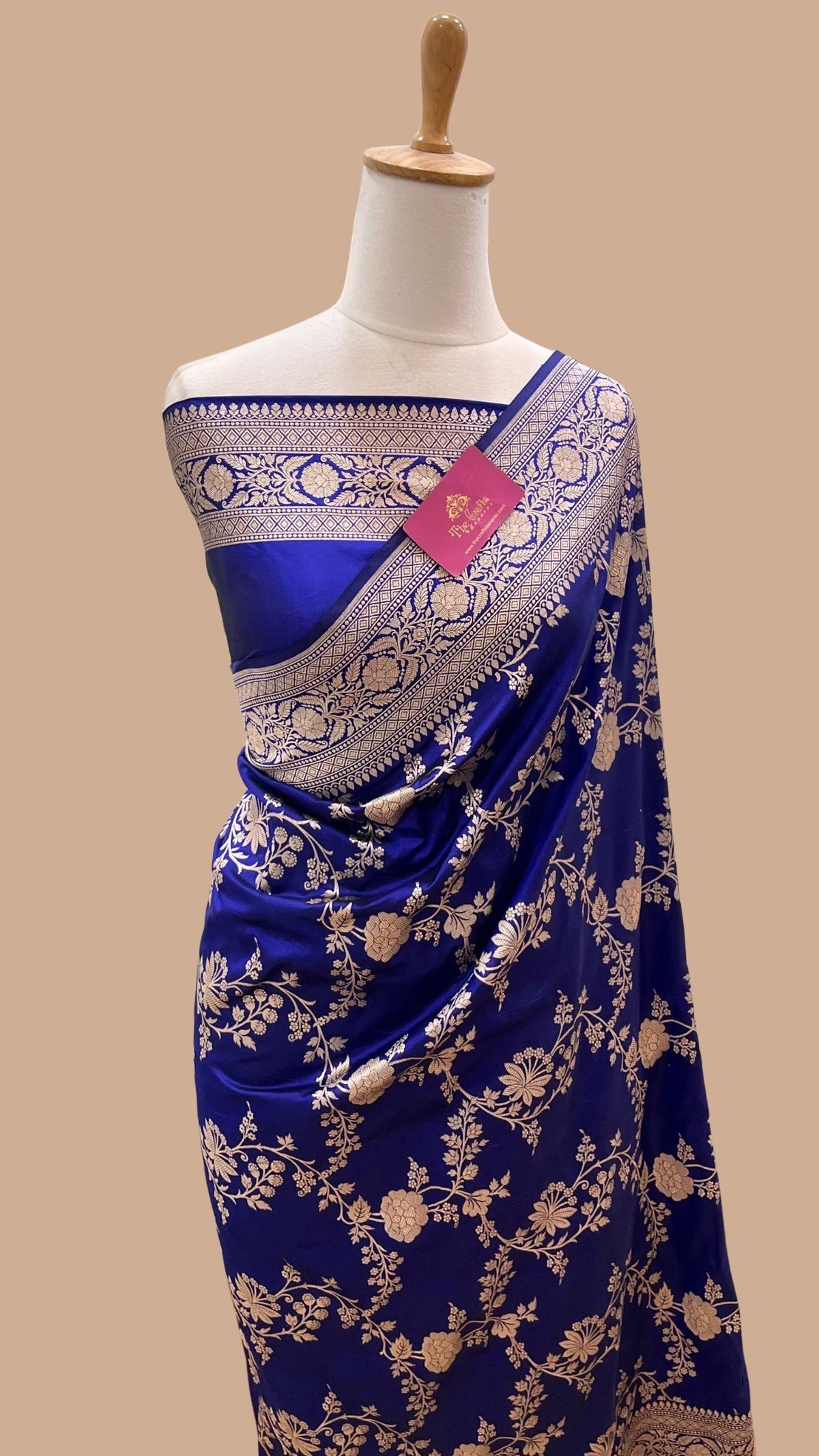 Pure Katan Silk Handloom Banarasi Saree - Jaal work