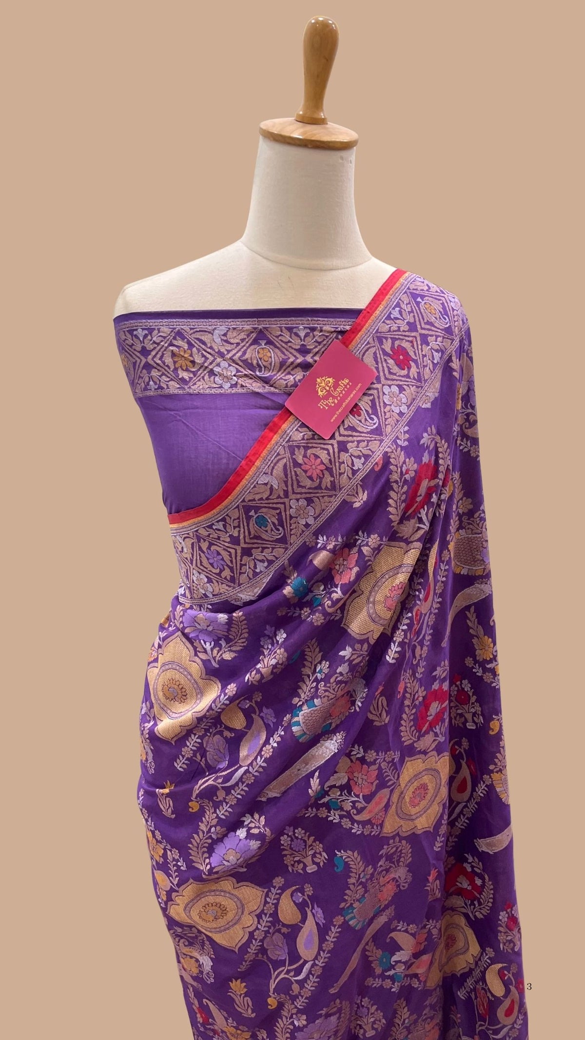 Pure Ektara Cotton Jamdani Banarasi Saree - Tilfi