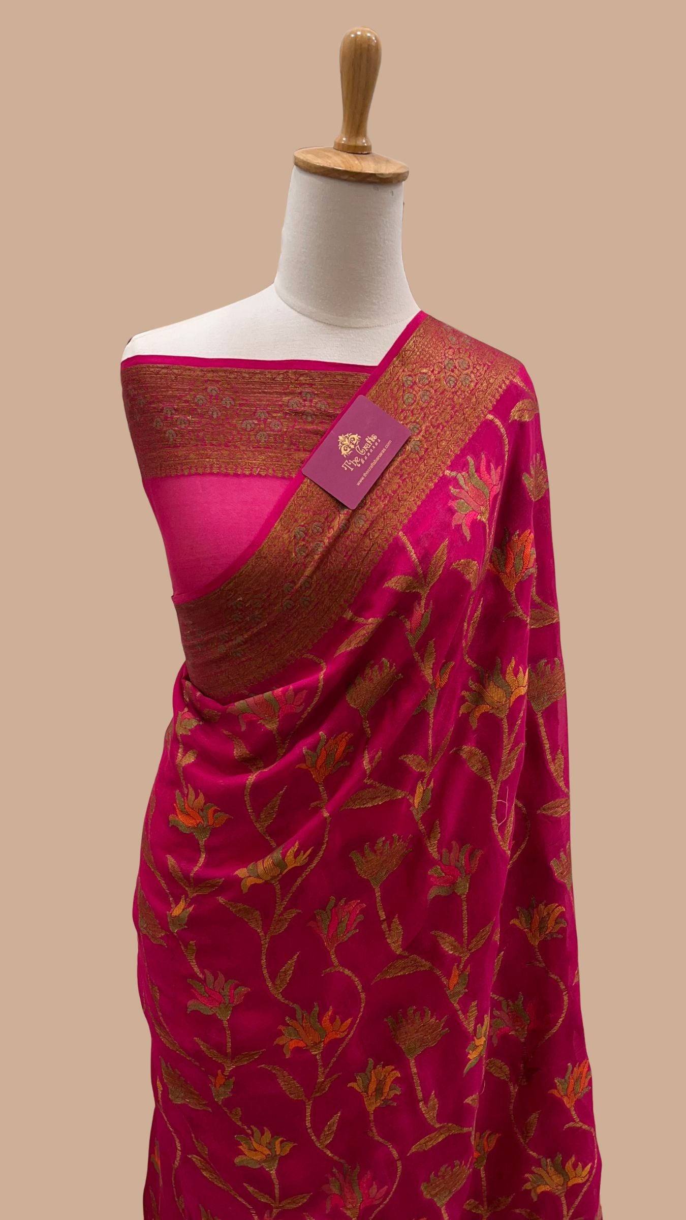 Pure Khaddi Chiffon Banarasi Saree